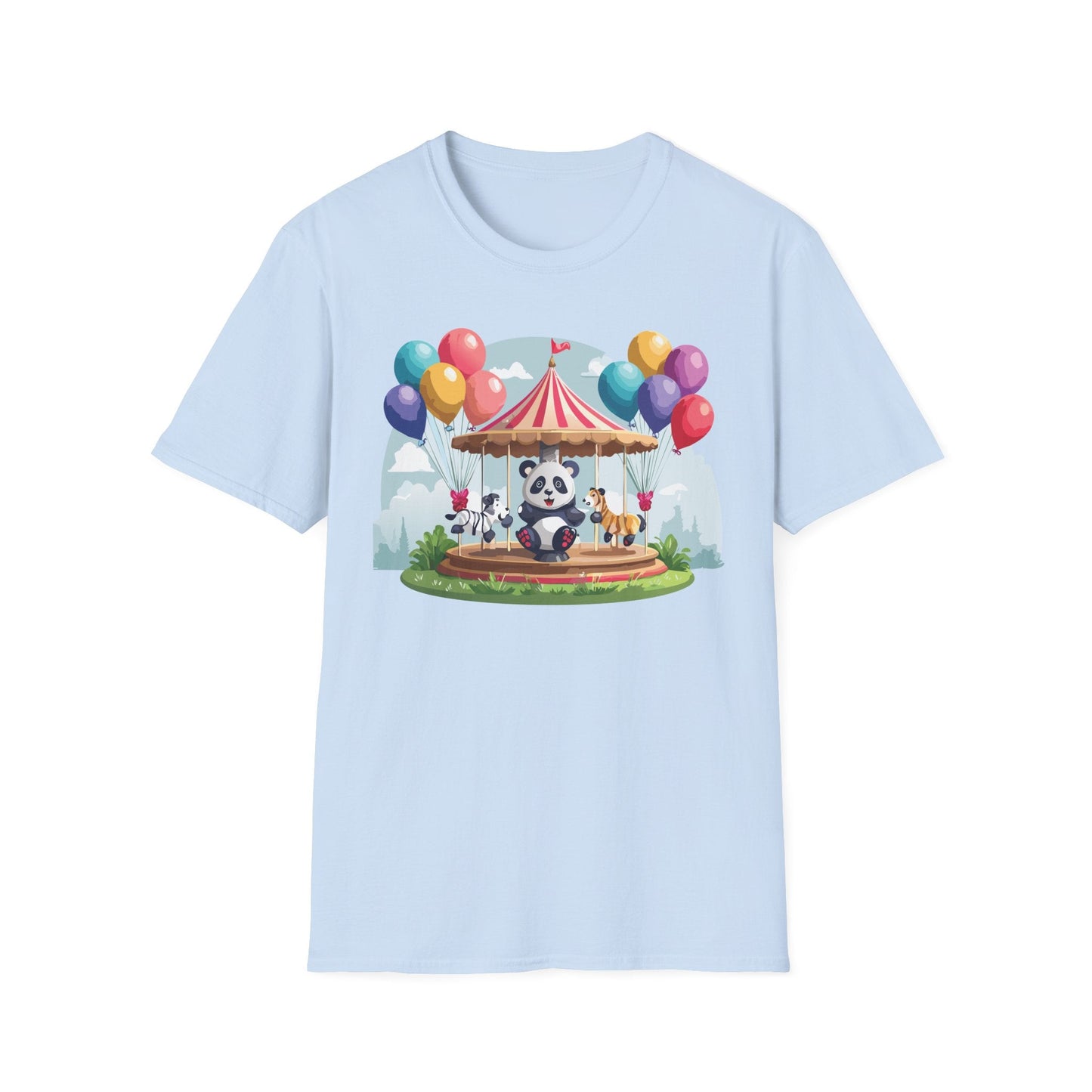 Unisex Panda Shirt Panda Tee Animal Print T Shirt Softstyle 64000 Gildan 100 Percent Ring Spun Cotton