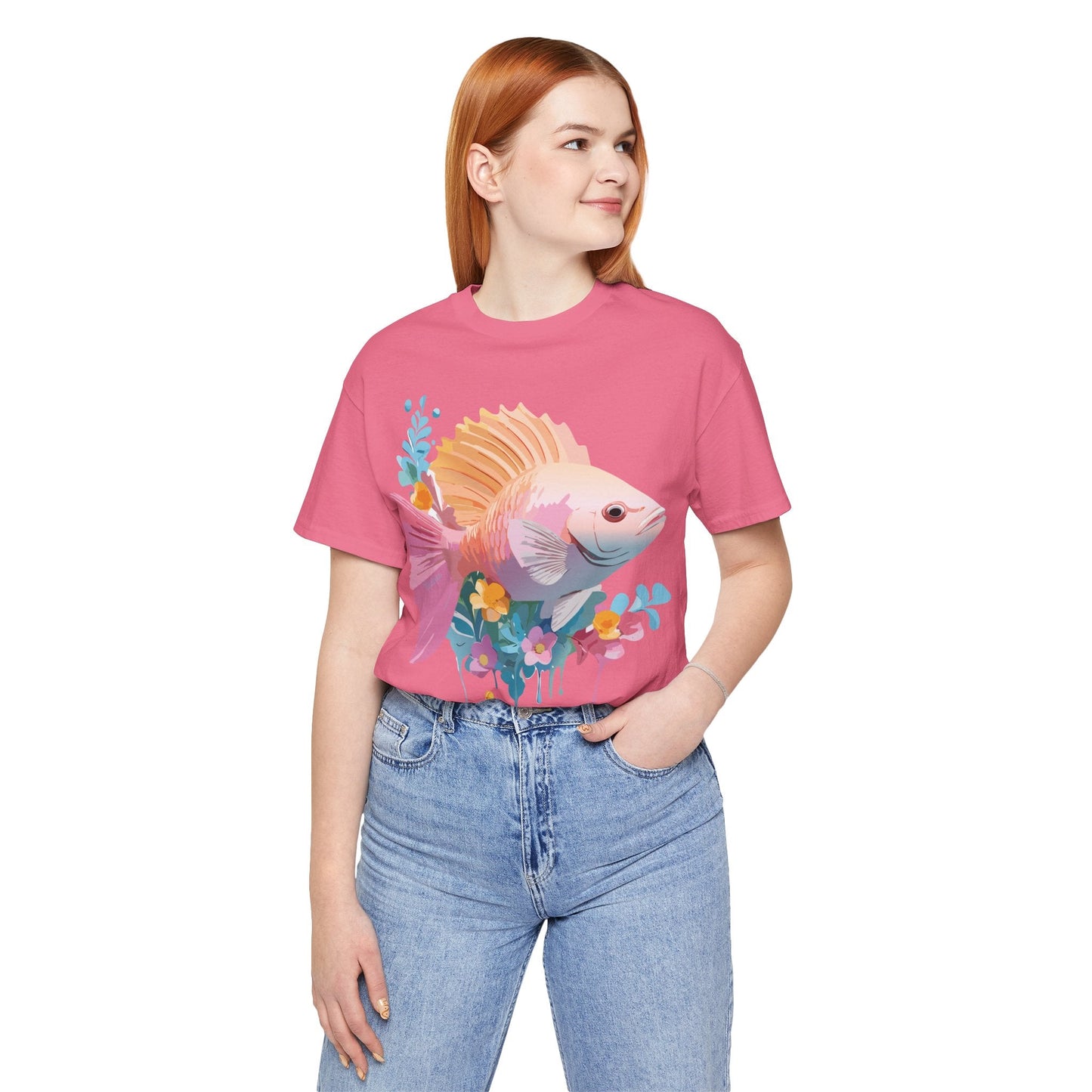 Adelpha Fish Shirt Unisex Graphic Tee With Vintage Inspired Artwork Short Sleeve