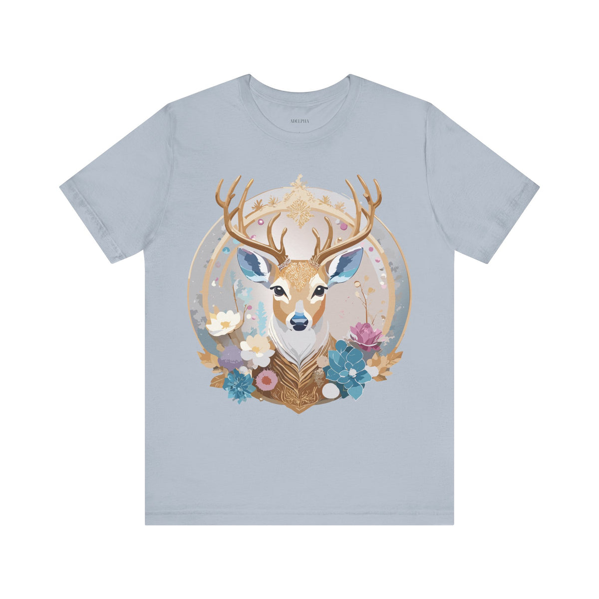Medallion Graphic Unisex Cotton Bella+Canvas Tee with Floral Art Design m60