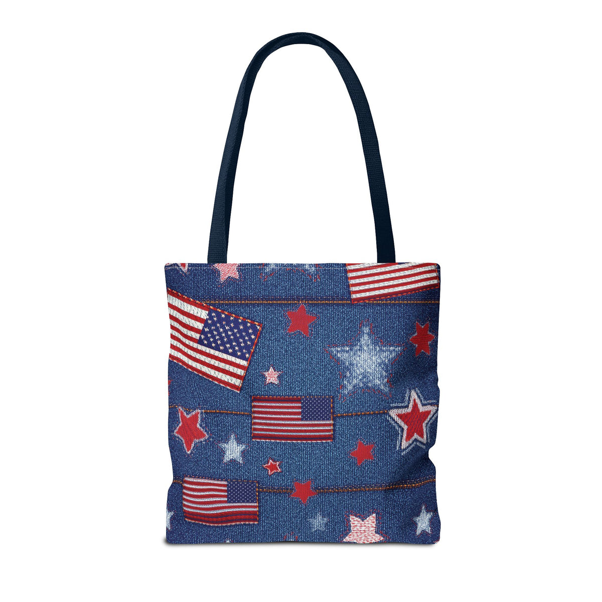 4th of July Graphic Denim Fabric Imitation Print Unisex Canvas Bag Poly Spun 3 Sizes Tote Bag 200-11