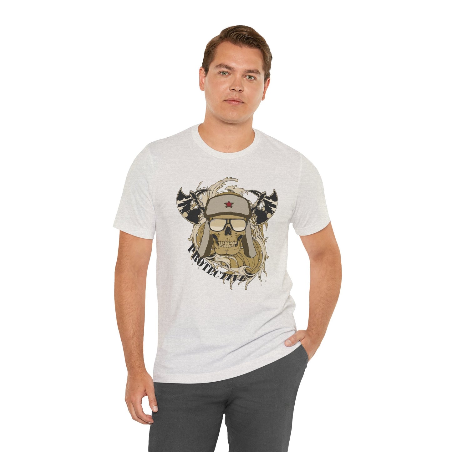 Viking Skull Graphic with Horned Helmet T-Shirt Captain Design Tee Art-41