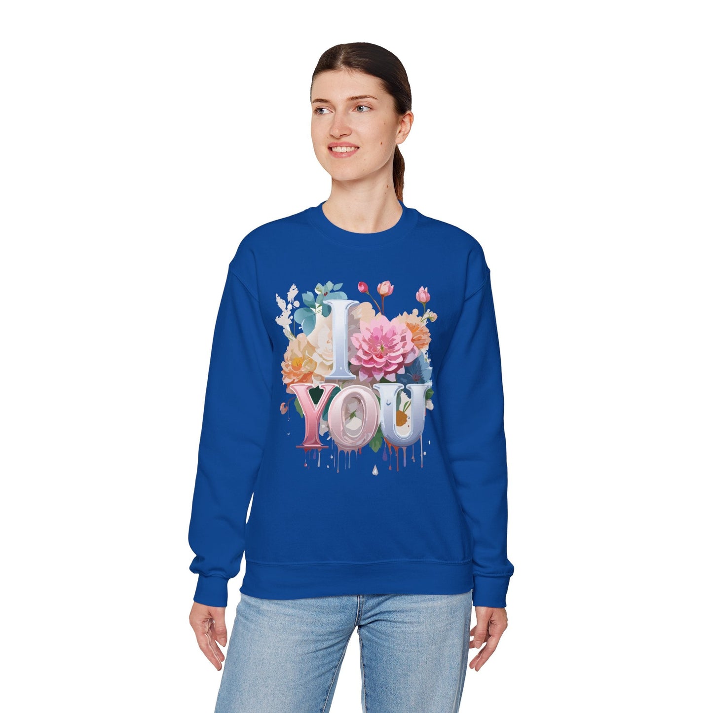Floral Love Sweatshirt Valentines Day Unisex Crewneck Cozy Flower Design For All Season Wear