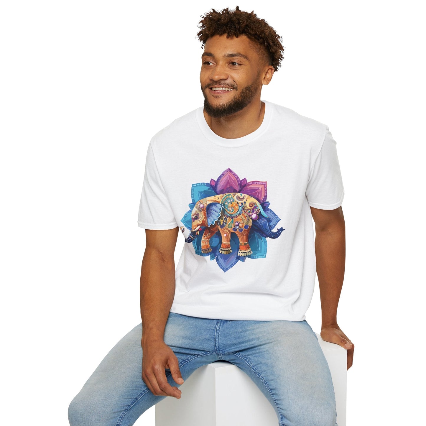Unisex Elephant T Shirt Softstyle Gildan 64000 Cotton Tee For Animal Lovers And Collectors