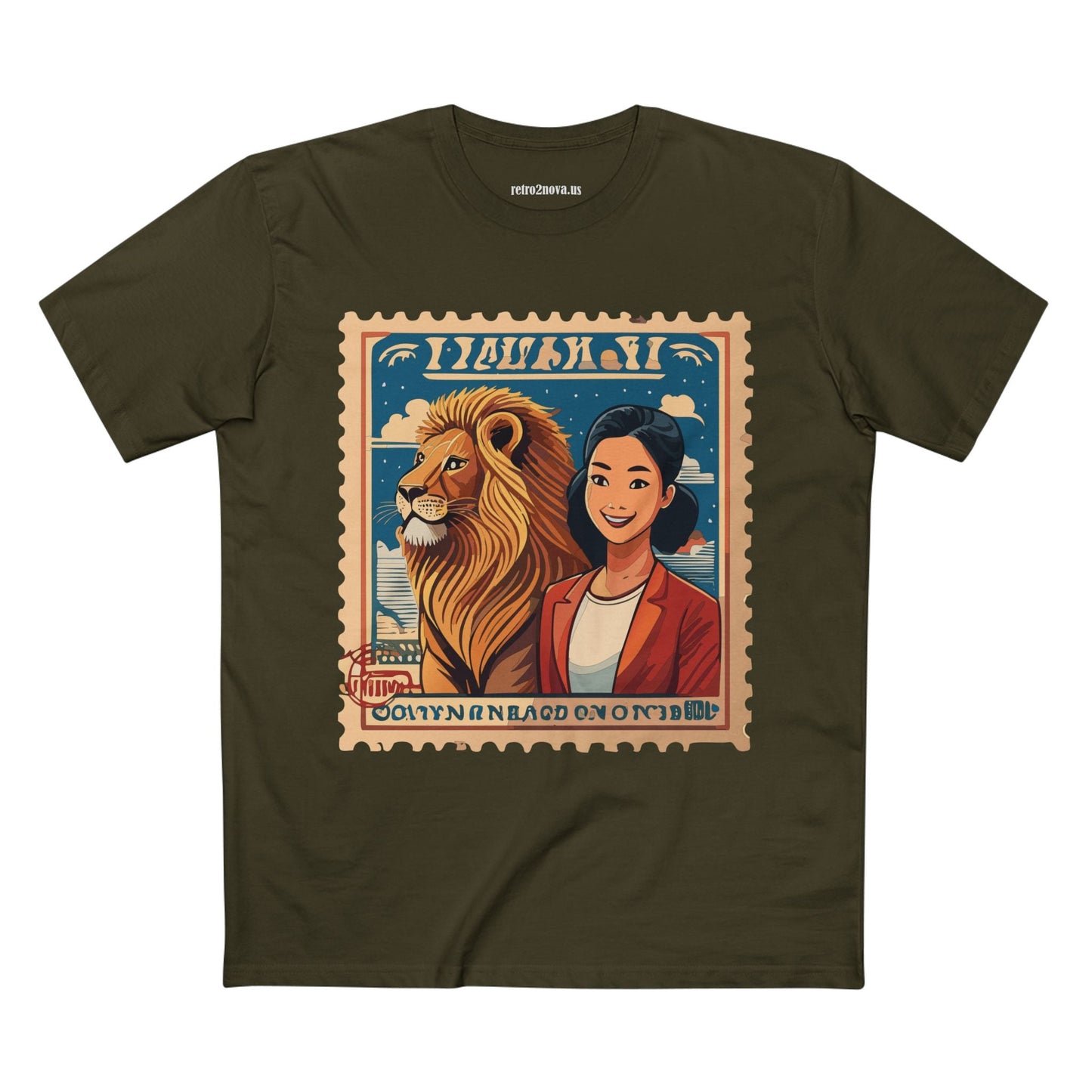 Postage Stamp Shirt PS32 Unisex Premium Cotton Tee With Original Art Design Retro2Nova
