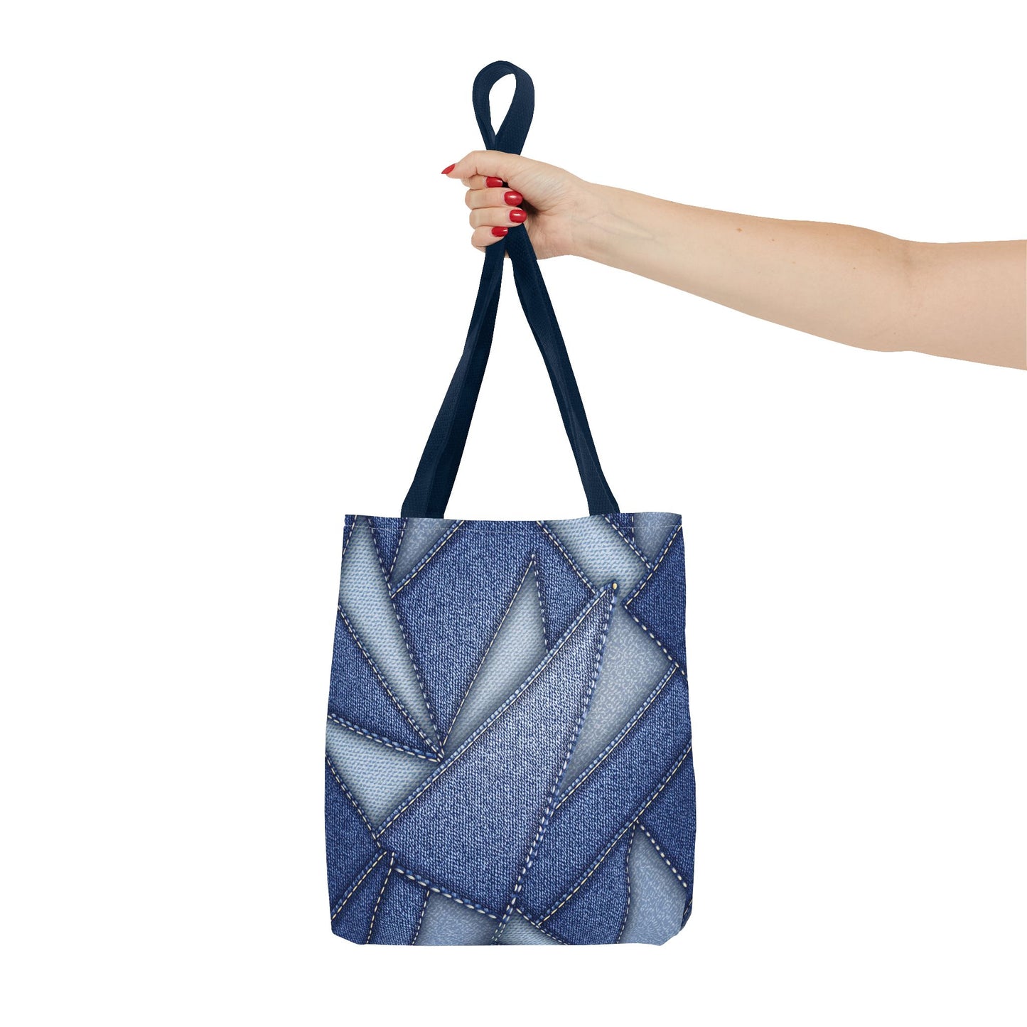 Denim Fabric Imitation Print Unisex Canvas Bag Poly Spun 3 Sizes Tote Bag 111