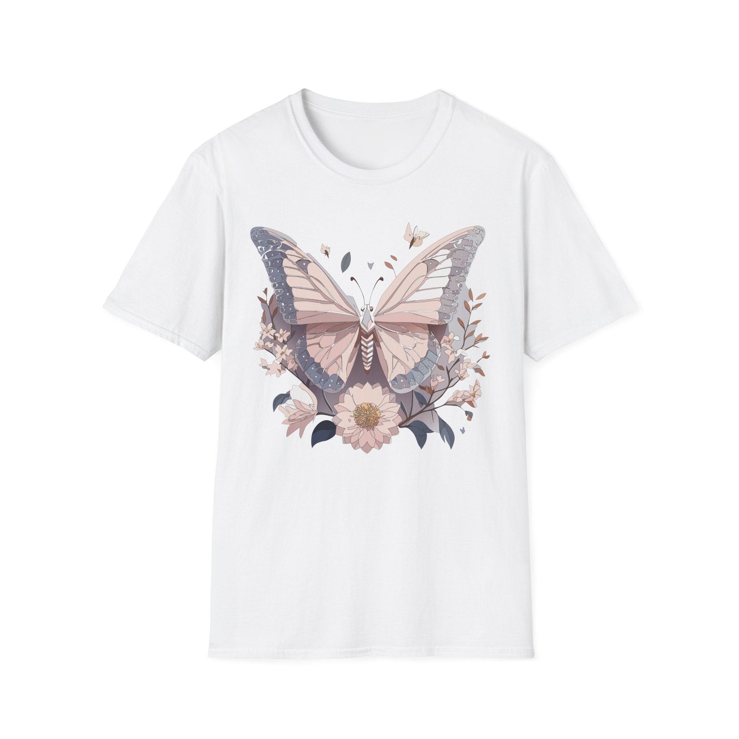 Butterfly Shirt Unisex Gildan Softstyle 64000 Monarch Butterfly Tee 100 Percent Ring Spun Cotton