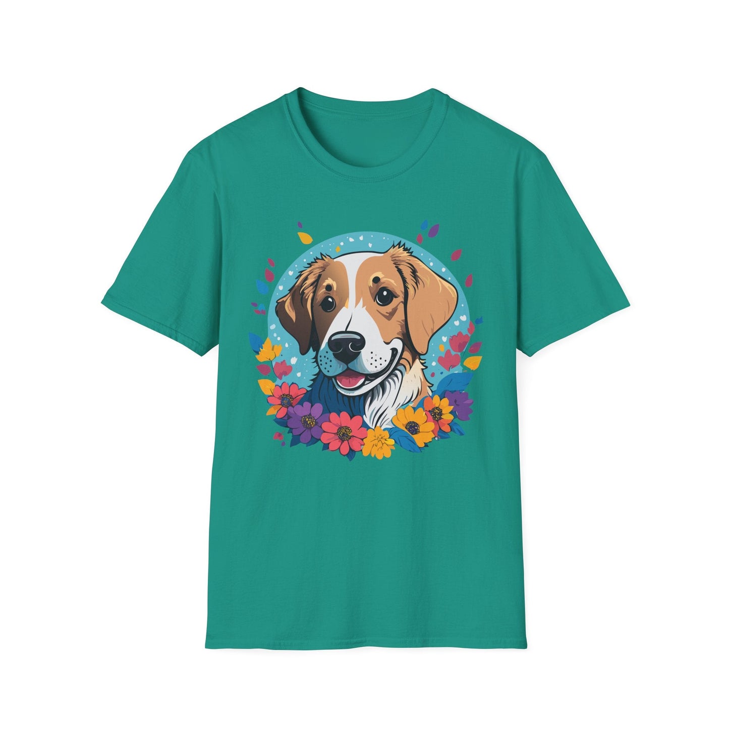 Unisex Dog Shirt Animal Print Tee Gildan Softstyle 64000 Cotton