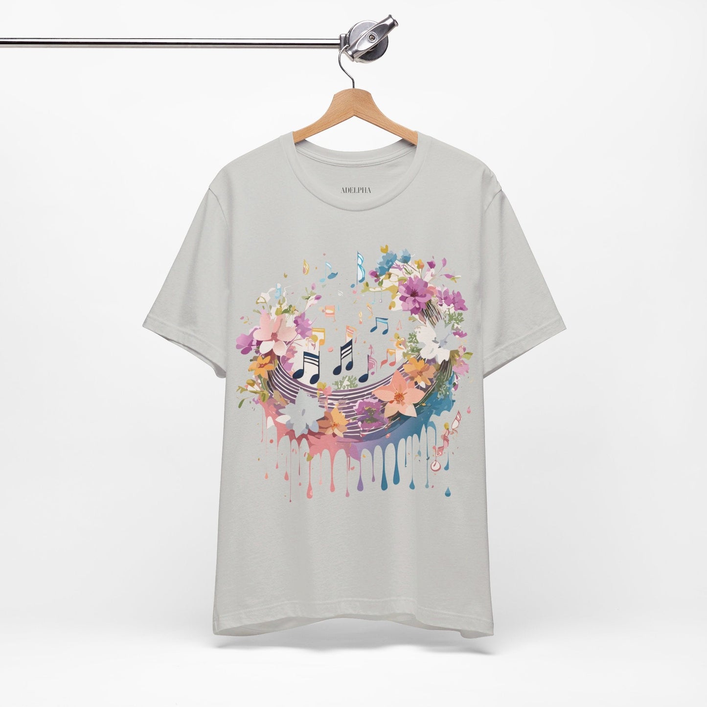 Music Graphic Unisex 100 Cotton Vintage Art with Musical Elements Tee 114