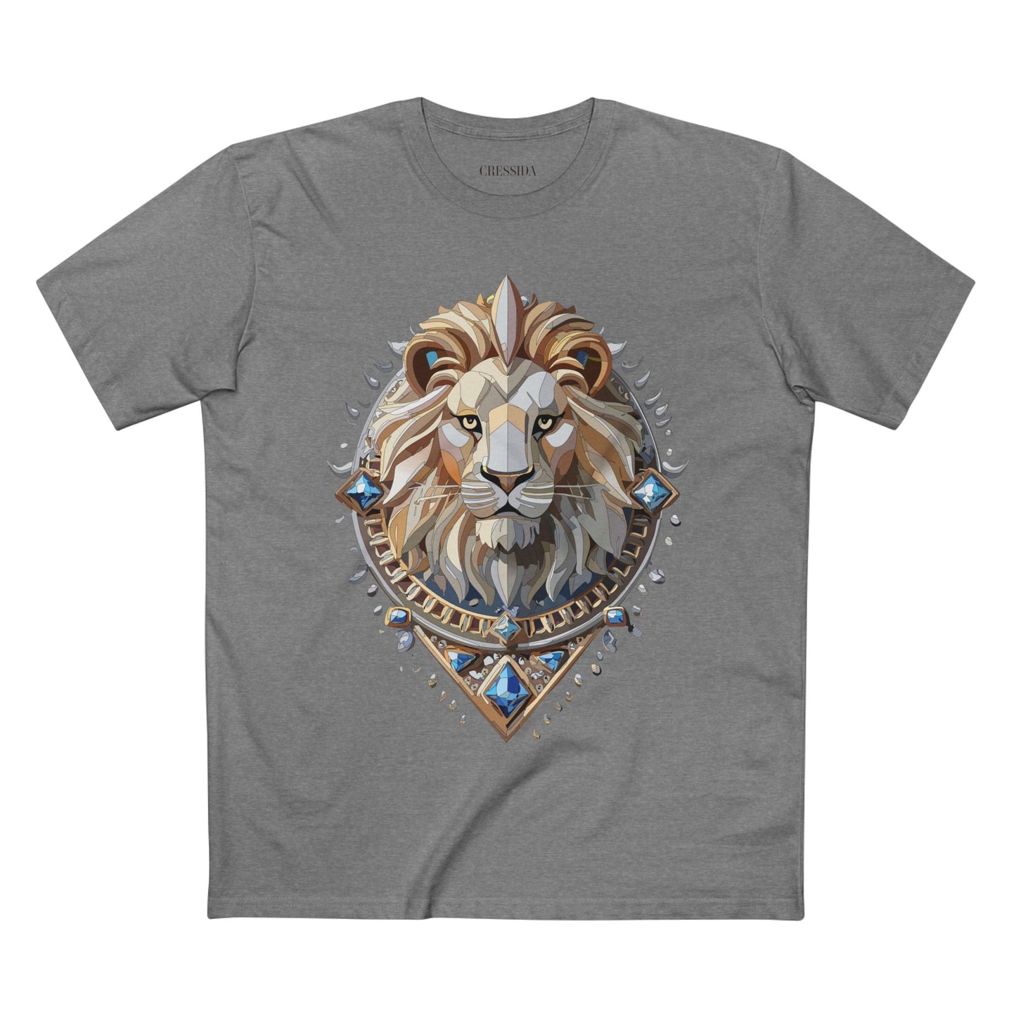 Lion Graphic Unisex 100 Cotton Tee With Unique Animal Golden Medallion Art Design 7