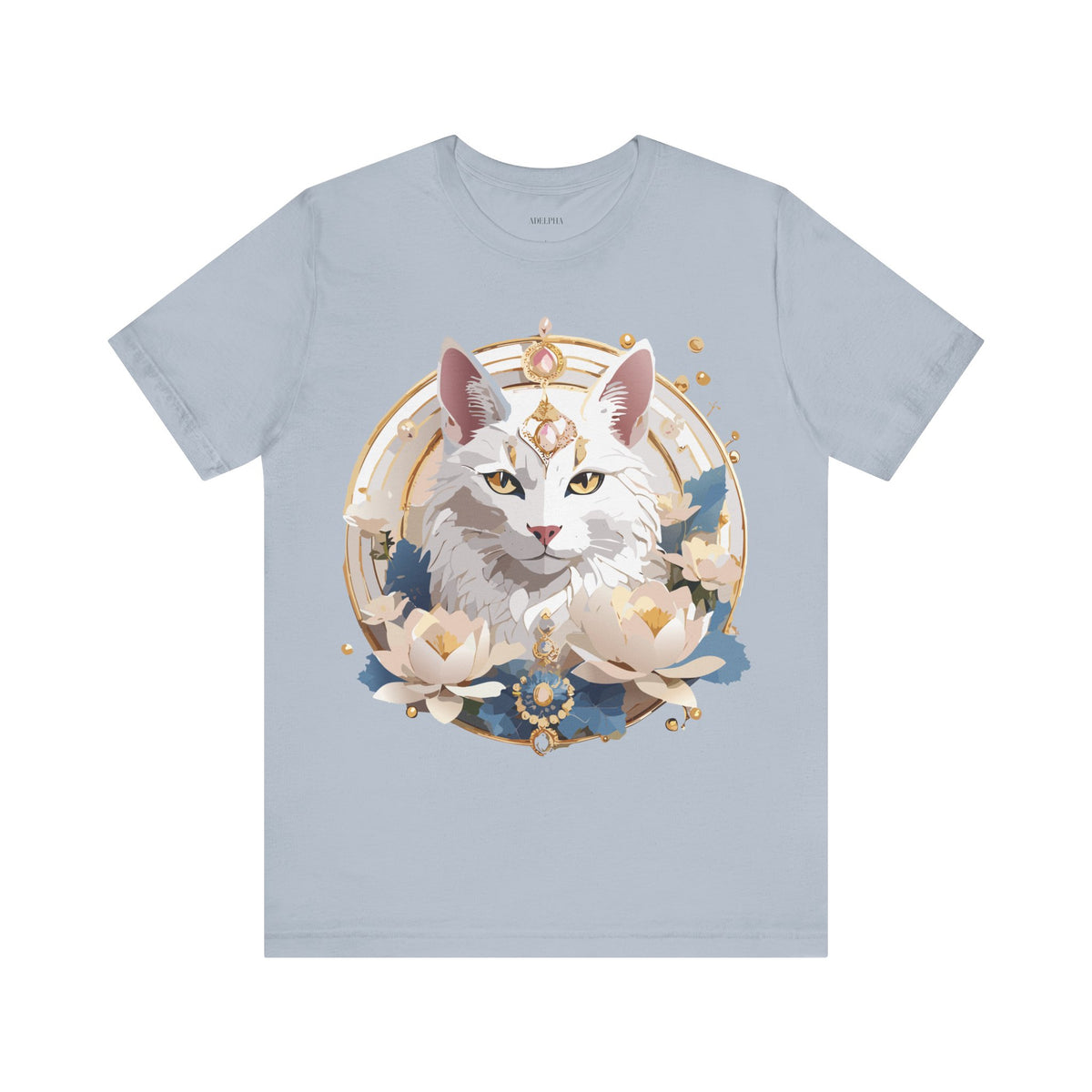 Medallion Graphic Unisex Cotton Bella+Canvas Tee with Floral Art Design m56