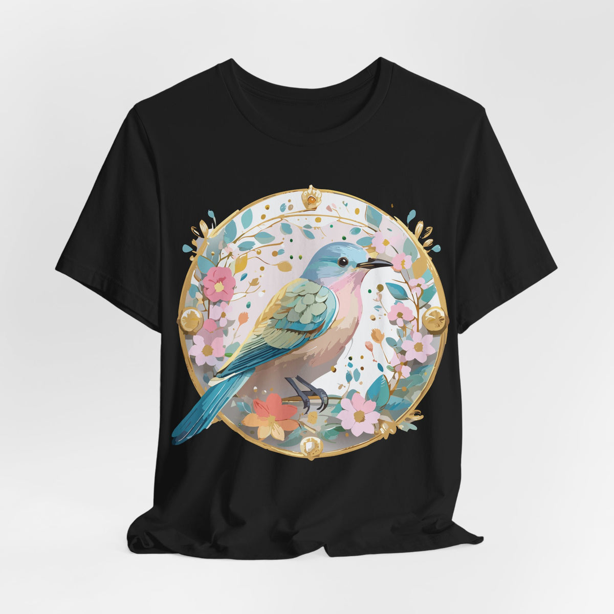 Medallion Graphic Unisex Cotton Bella+Canvas Tee with Floral Art Design m77