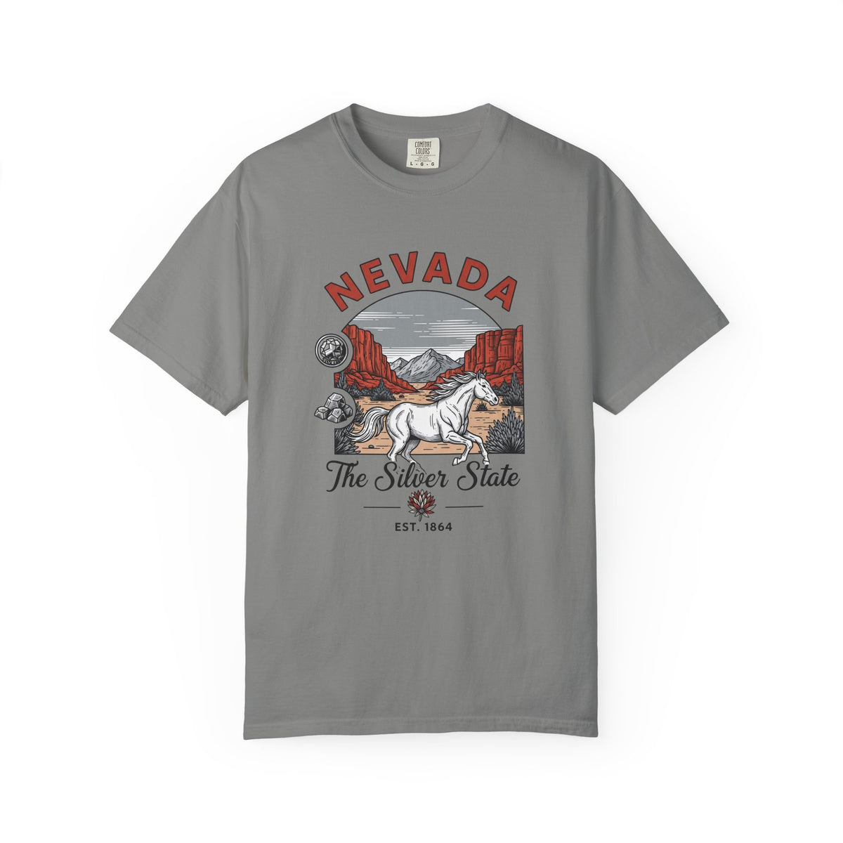 Nevada State Vintage Travel Tourist Graphic Tee Unisex 100 Cotton Comfort Colors T-Shirt