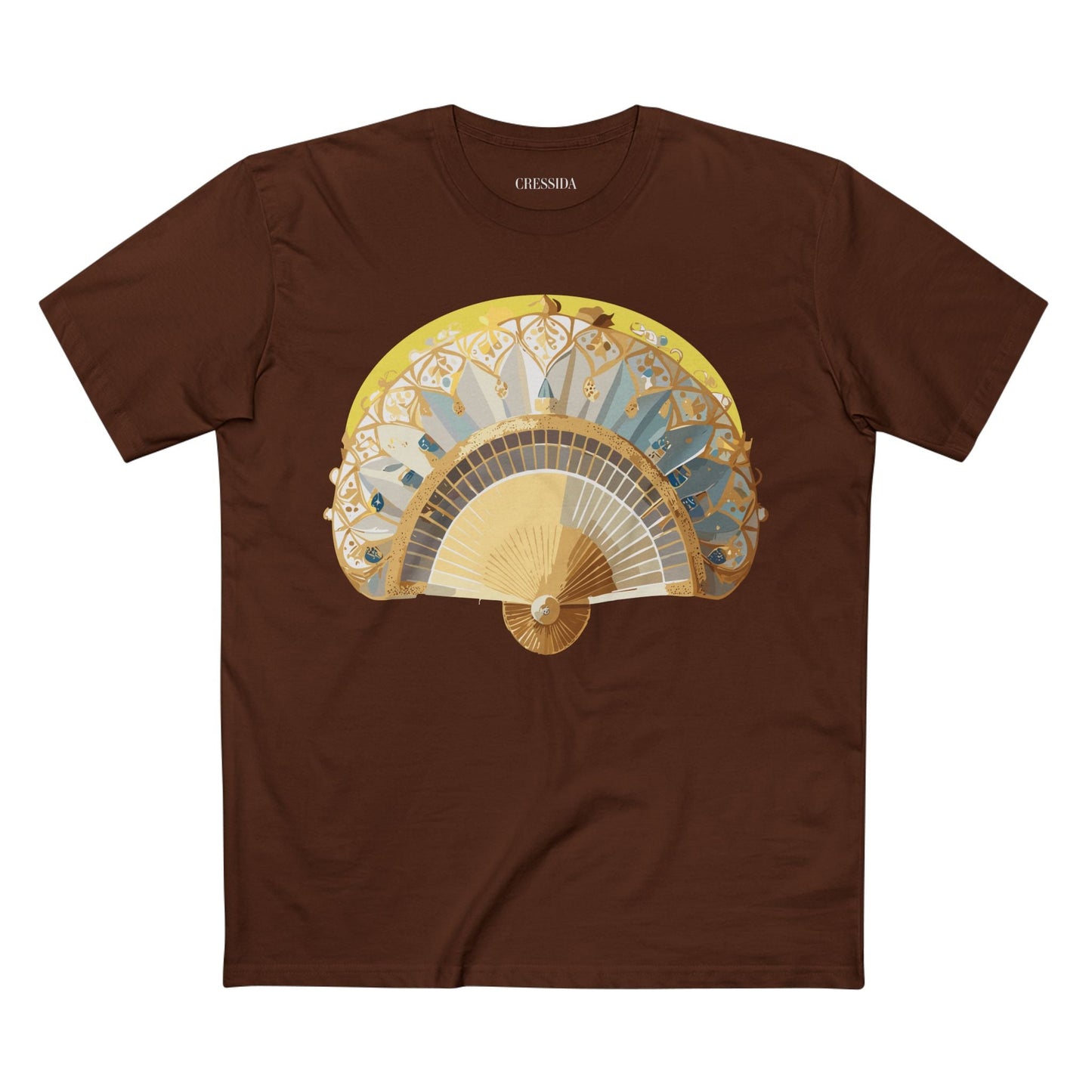 Antique Fan Graphic Design T-Shirt Unisex 100 Cotton Floral Carnival Artwork Tee 19