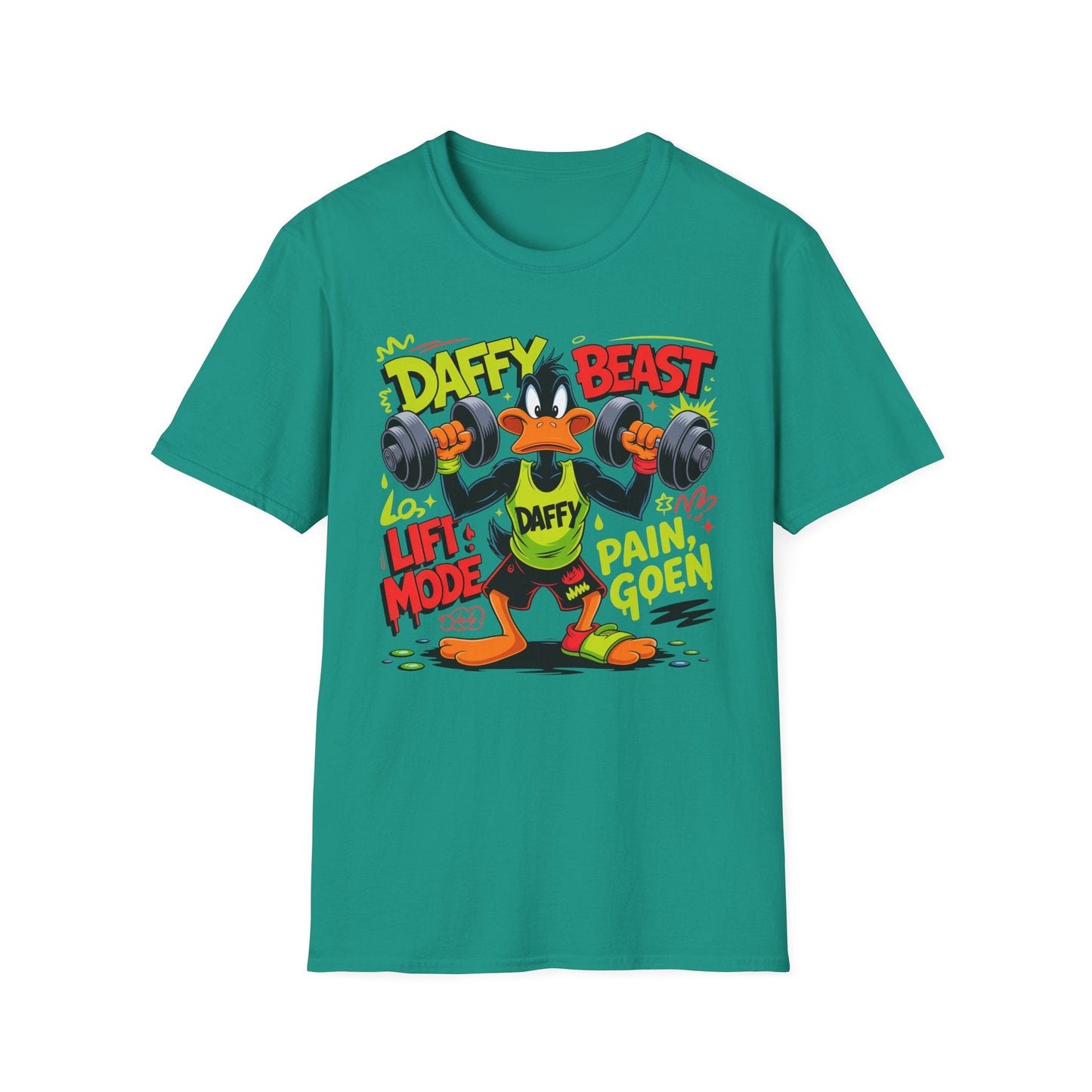 Cartoon T Shirt Funny Animals Print Unisex Animation Tee Gildan Softstyle 64000