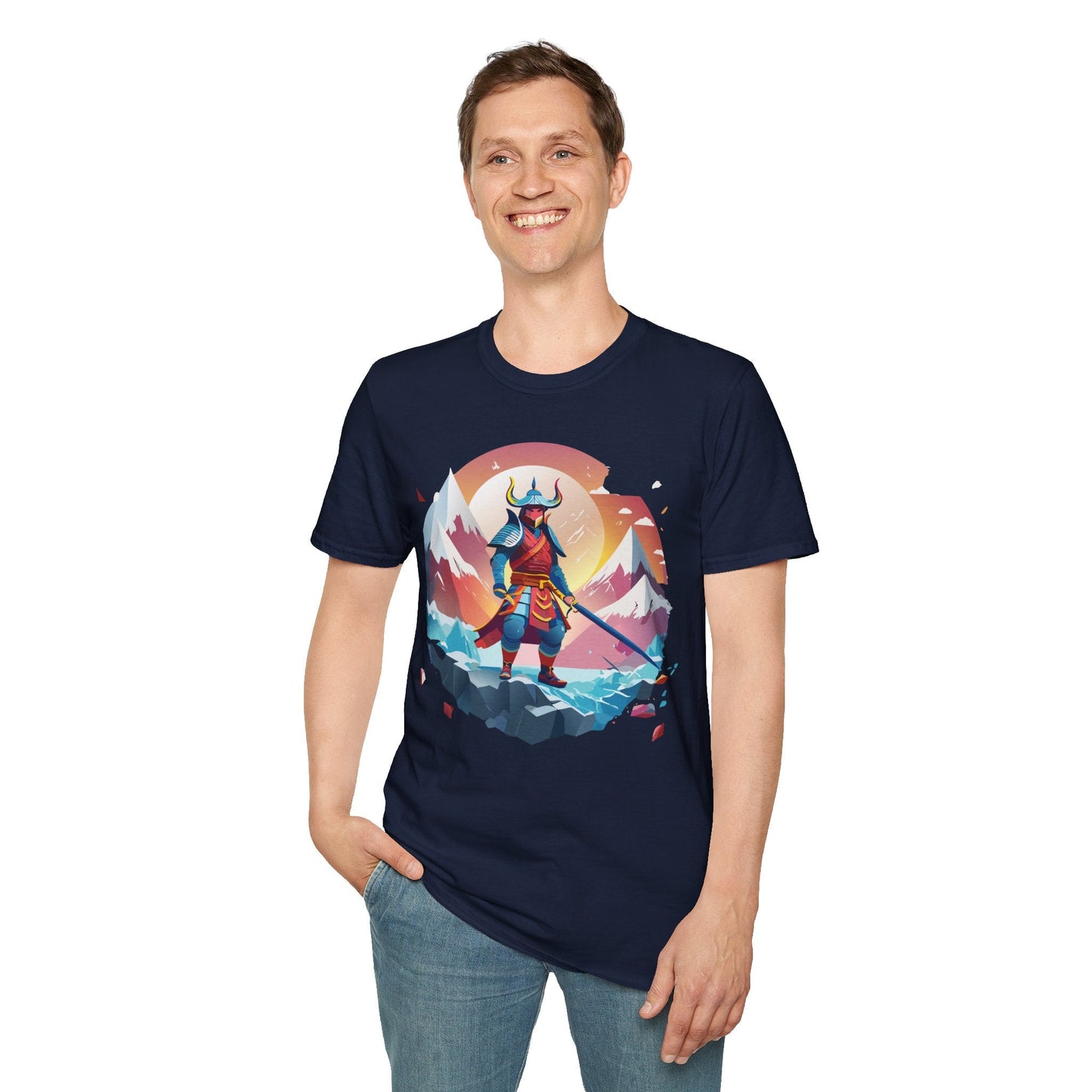 Samurai Style T Shirt Unisex Softstyle 64000 100 Percent Ring Spun Cotton Comfortable Tee