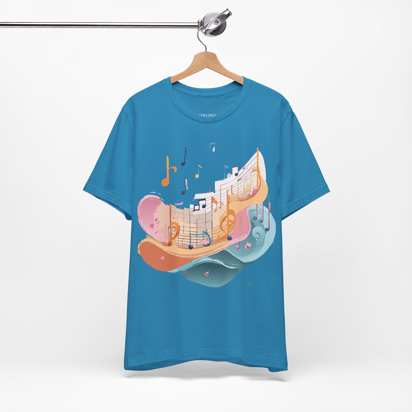 Music Graphic Unisex 100 Cotton Vintage Art with Musical Elements Tee 27
