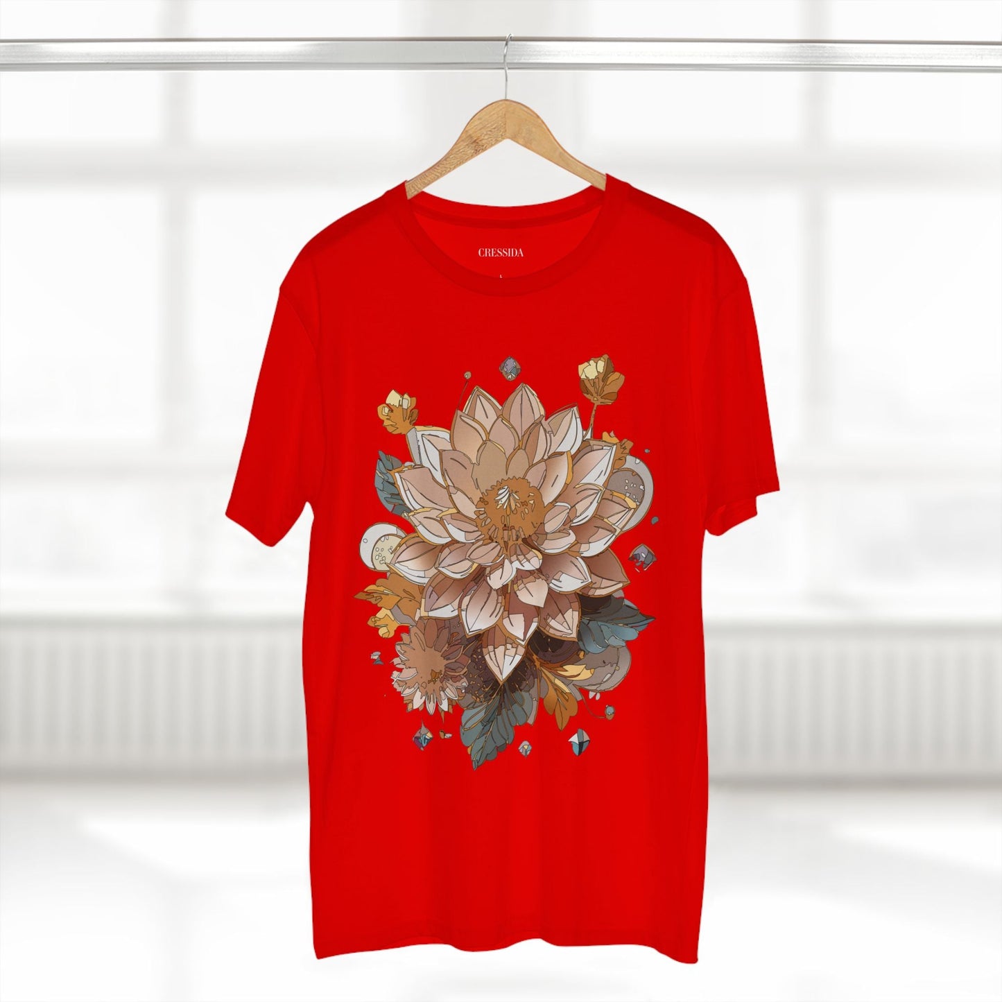 Floral Graphic T-Shirt Unisex 100 Cotton Art Design with Antique Flowers Tee 9