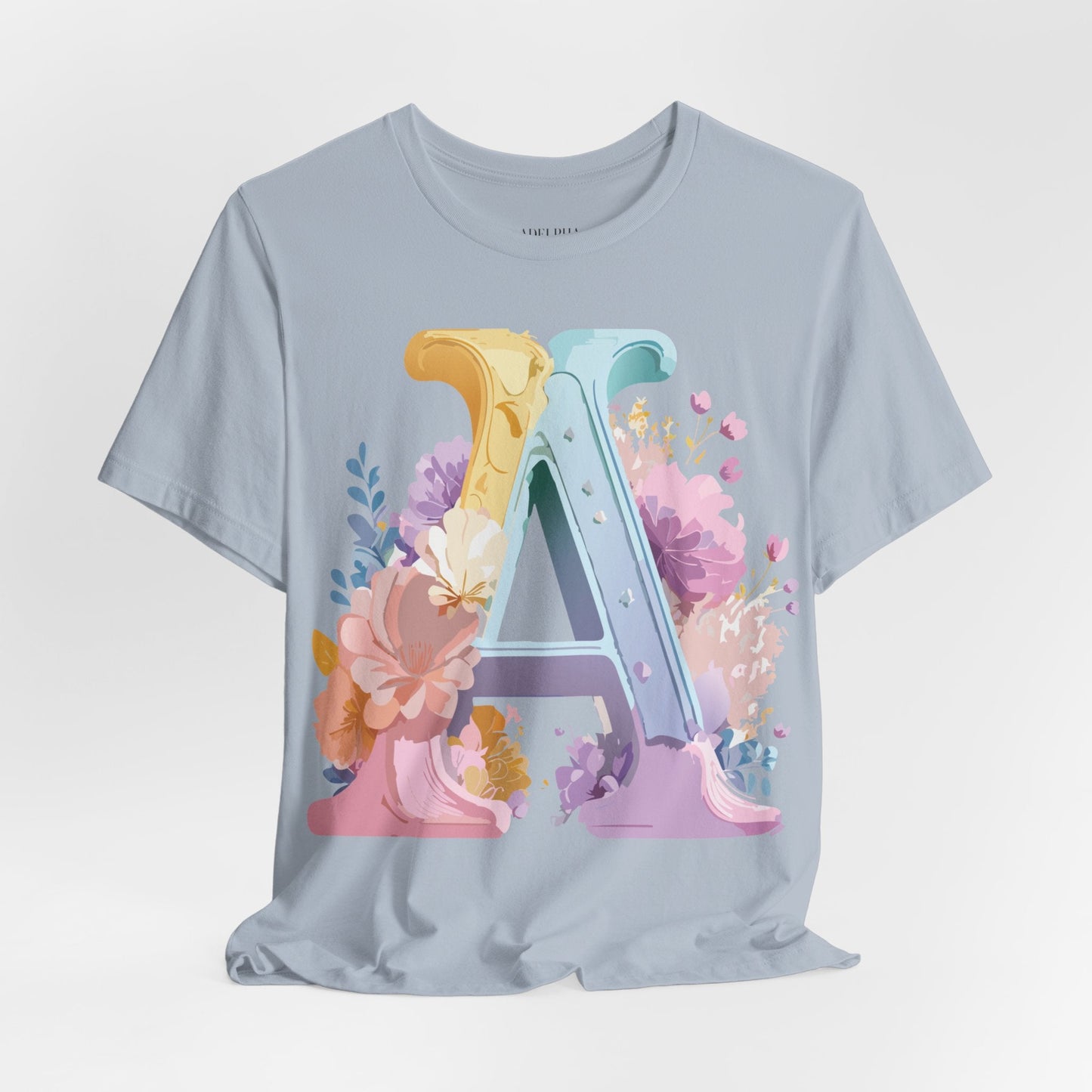 Letter A Graphic Tee Unisex Short Sleeve Shirt Vintage Inspired Artwork By Adelpha