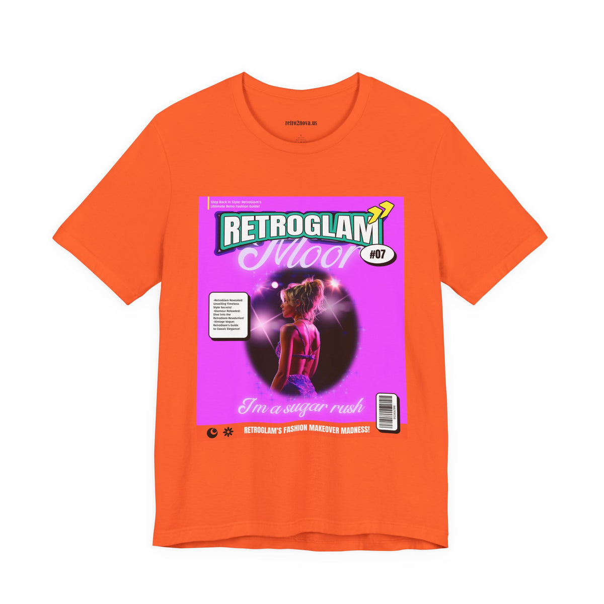Magazine Cover Graphic Unisex Cotton Bella+Canvas Tee with Retro Poster ab27