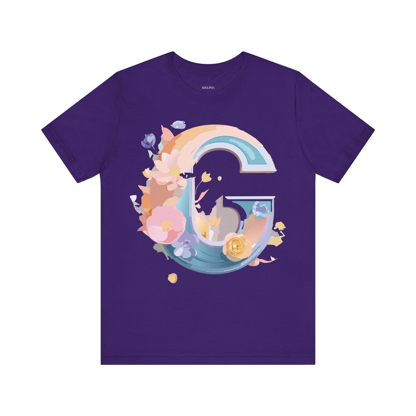Letter G Shirt Graphic Tee Unisex Short Sleeve Vintage Inspired Artwork Adelpha Print