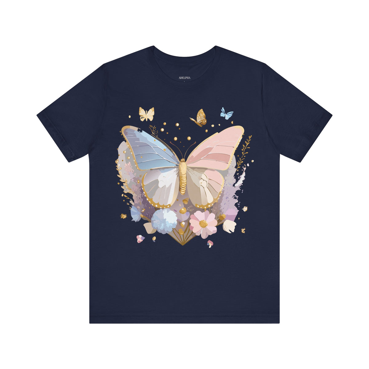 Butterfly Graphic Unisex Cotton Bella+Canvas Tee with Art Design n47