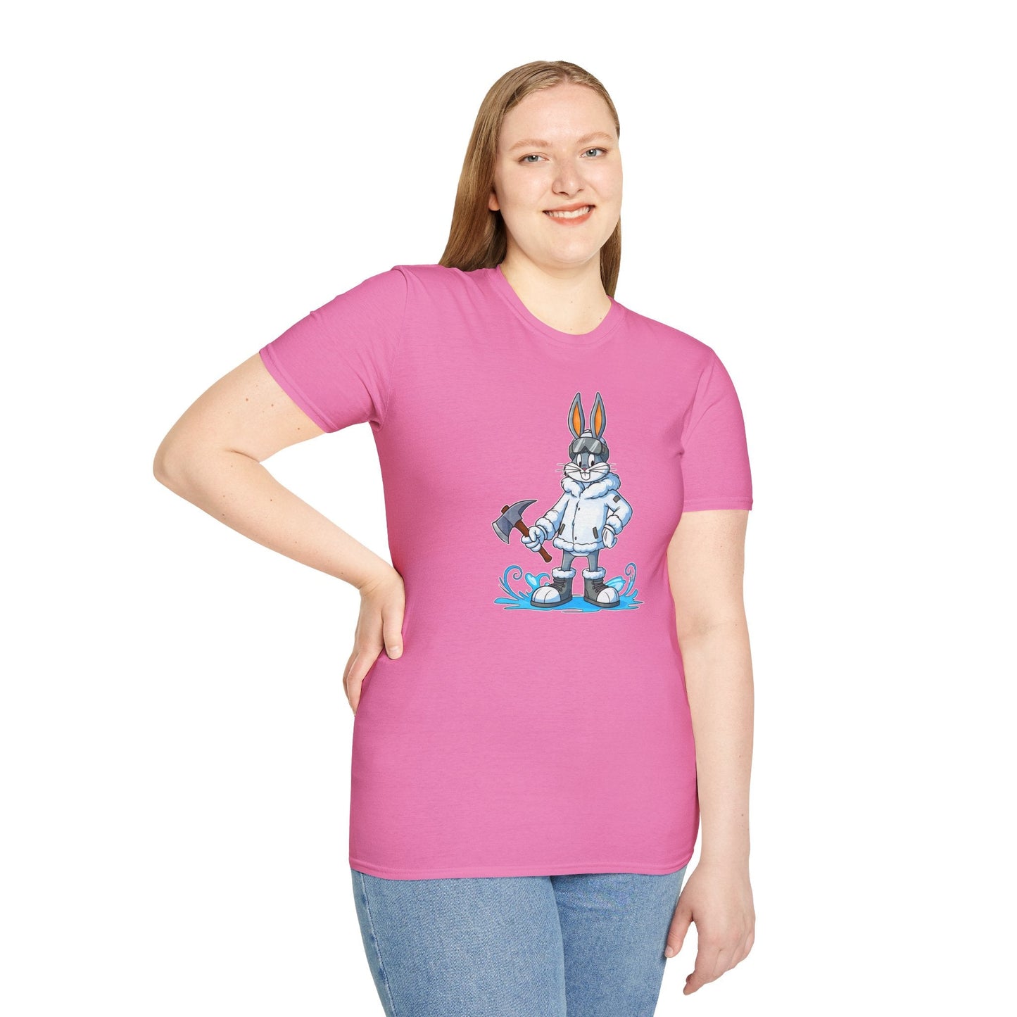 Cartoon Bunny Graphic Unisex Cotton Animal Animation Artwork Design Tee 25