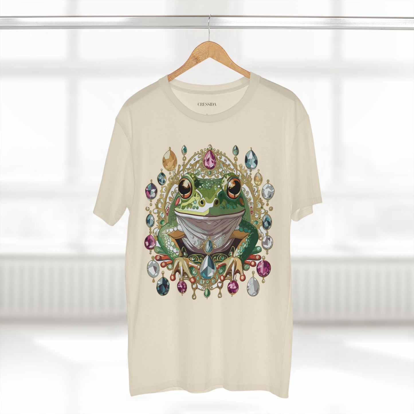 Frog Graphic Unisex 100 Cotton Tee With Unique Animal Golden Medallion Art Design 27