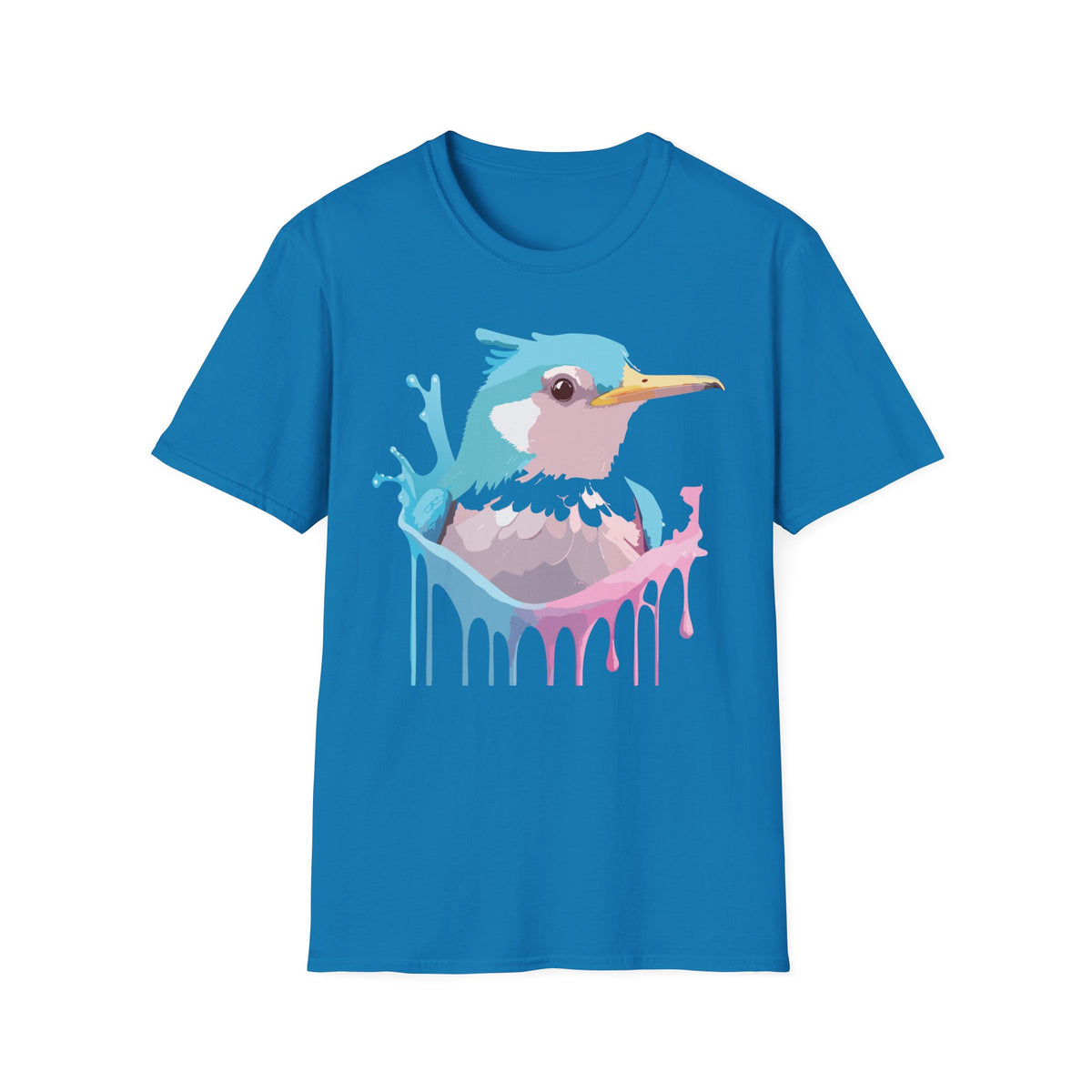 Pastel Hummingbird T-Shirt | Drip Paint Bird Art