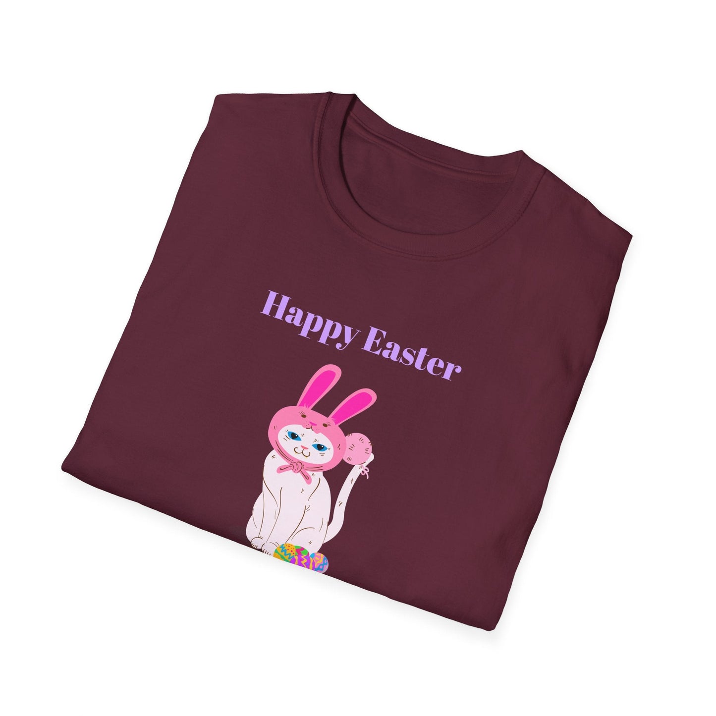 Unisex Easter Bunny T Shirt Softstyle 64000 Tee With Easter Design Print Gildan 100 Percent Ring Spun Cotton