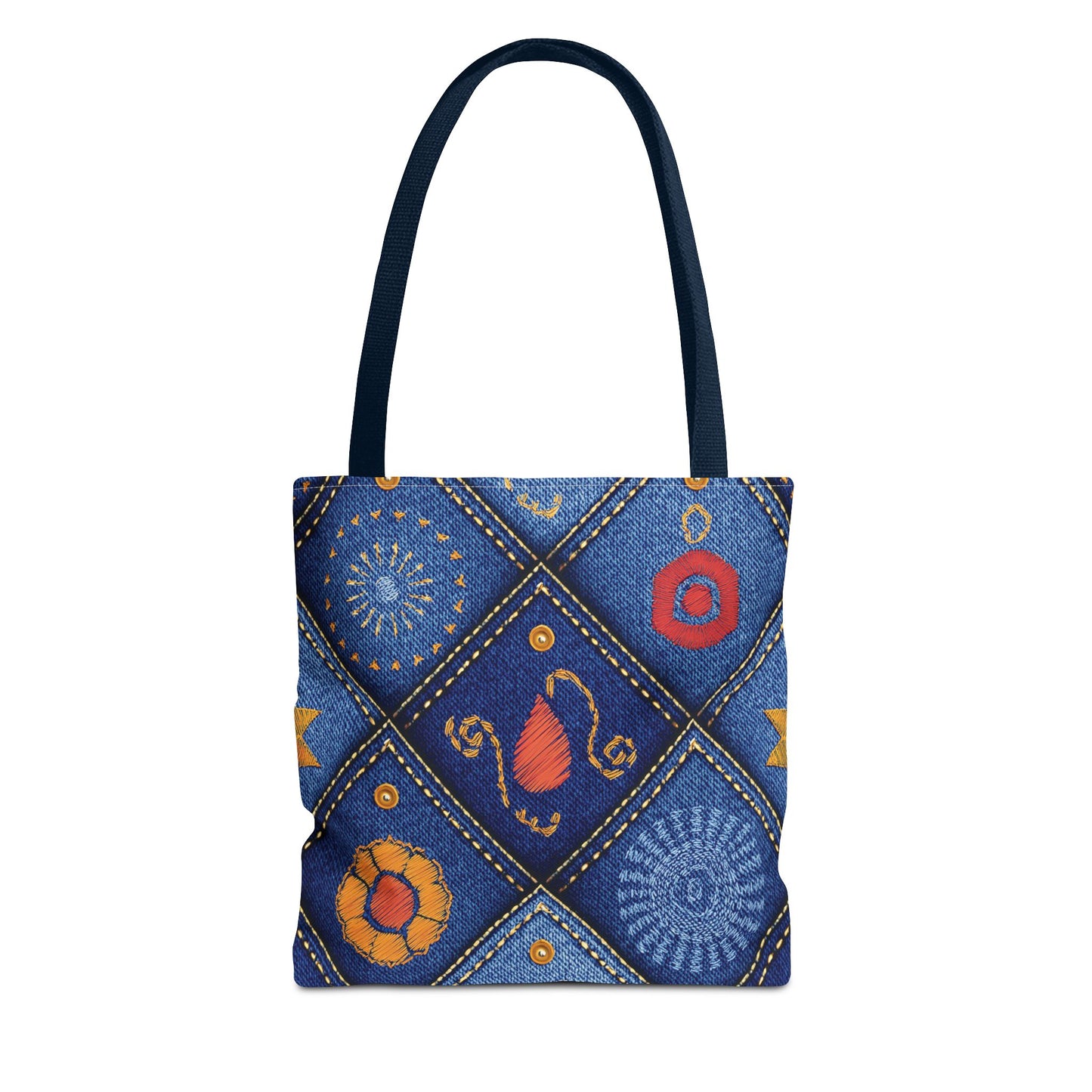 Diwali Graphic Denim Fabric Imitation Print Unisex Canvas Bag Poly Spun 3 Sizes Tote Bag 205-4