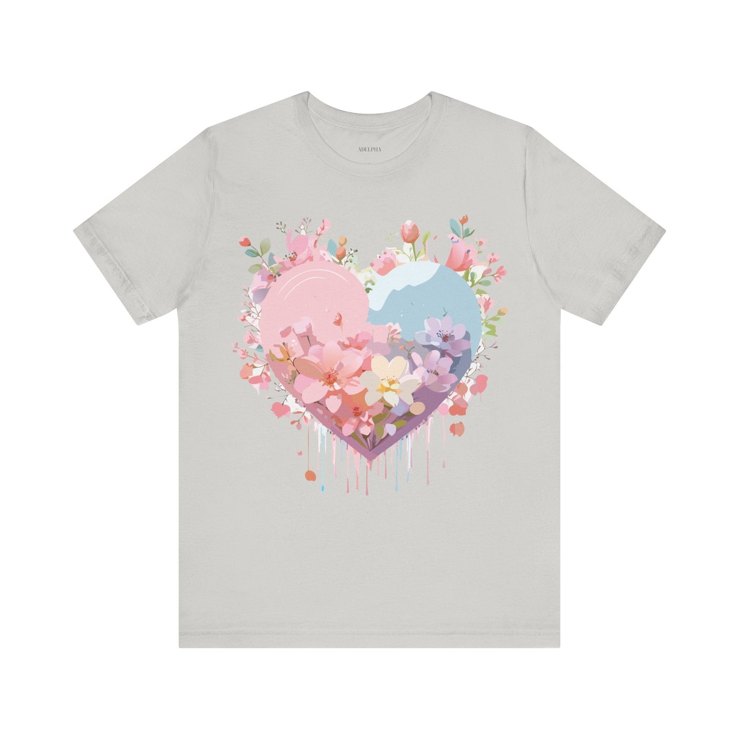 Valentine Day Graphic Unisex 100 Cotton Vintage Artwork with Love and Flower Design Tee 31