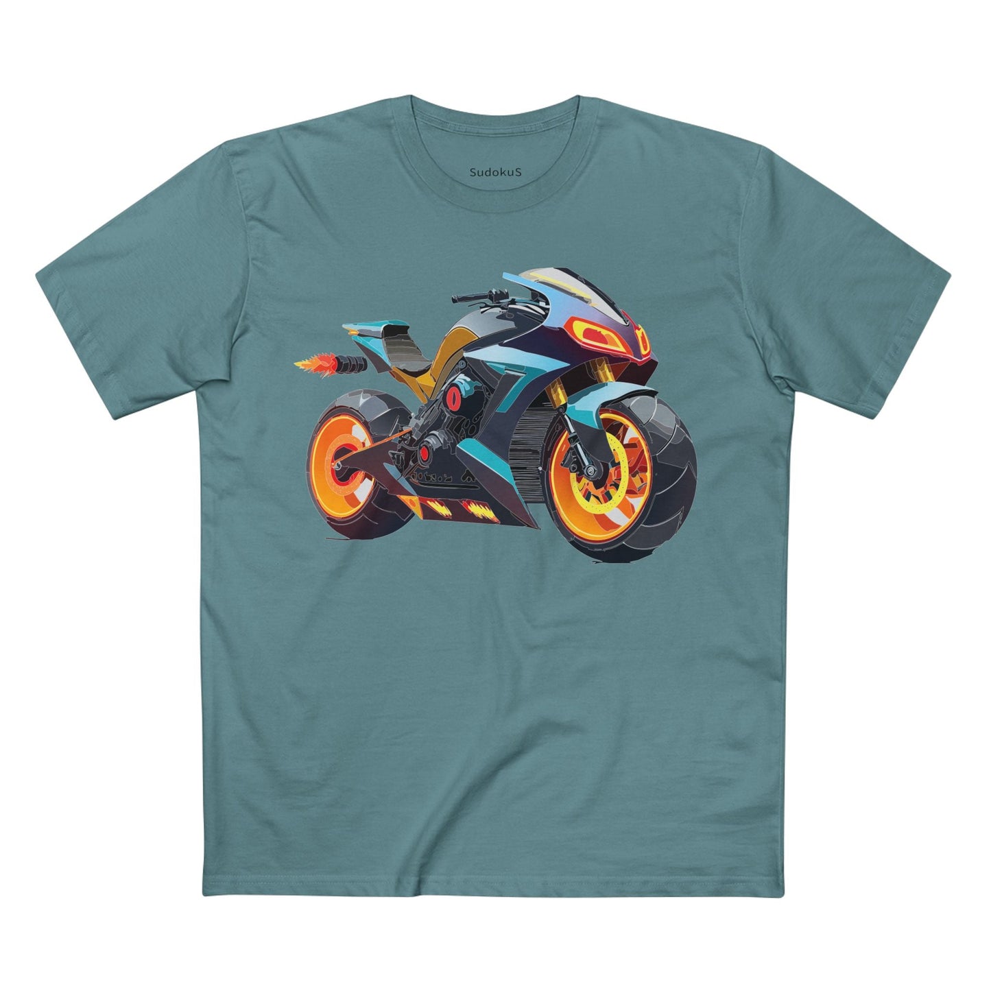 Moto Bike Graphic Unisex 100 Cotton Staple Tee 22