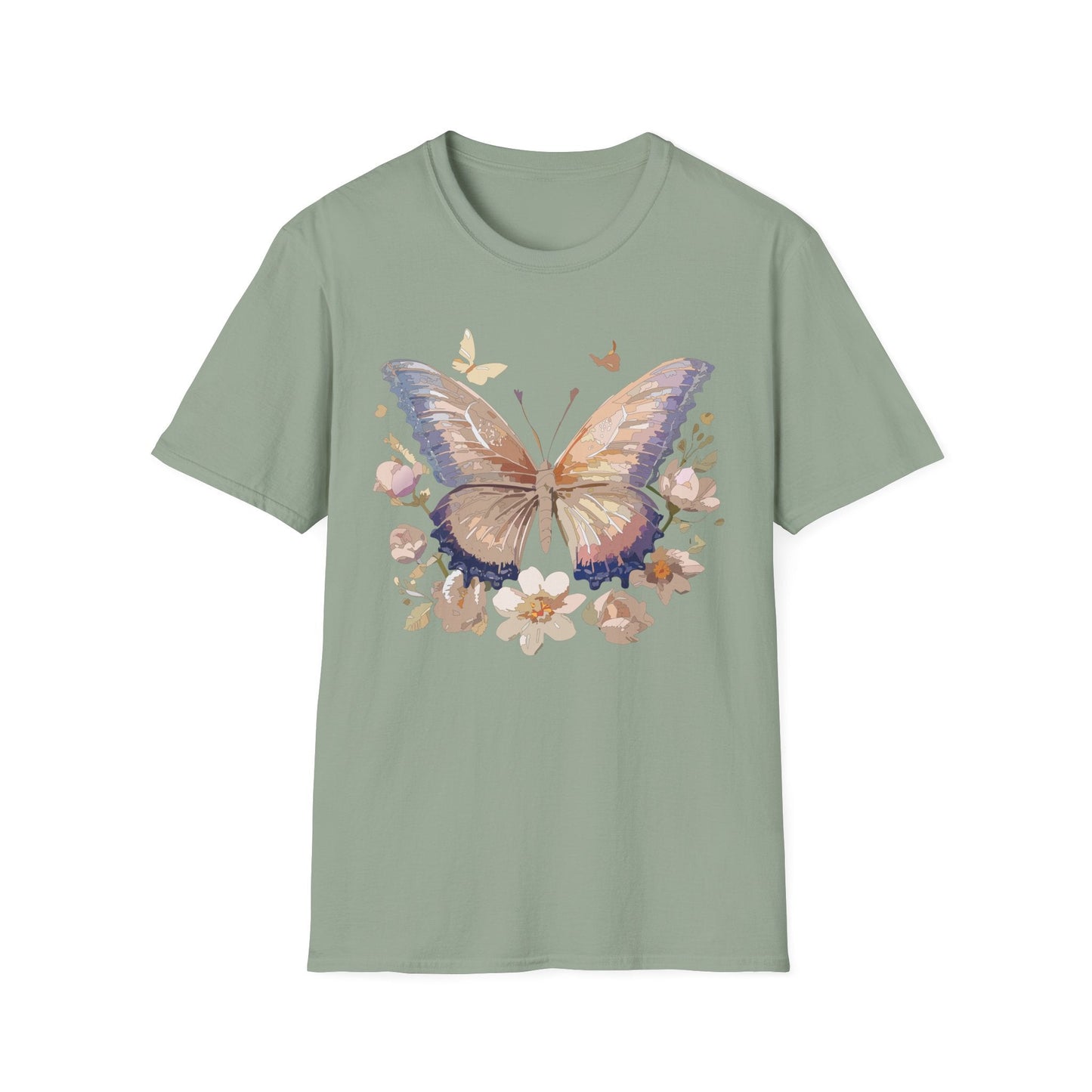 Butterfly T Shirt Unisex Softstyle Monarch Design 100 Percent Cotton Tee For Everyday Comfort