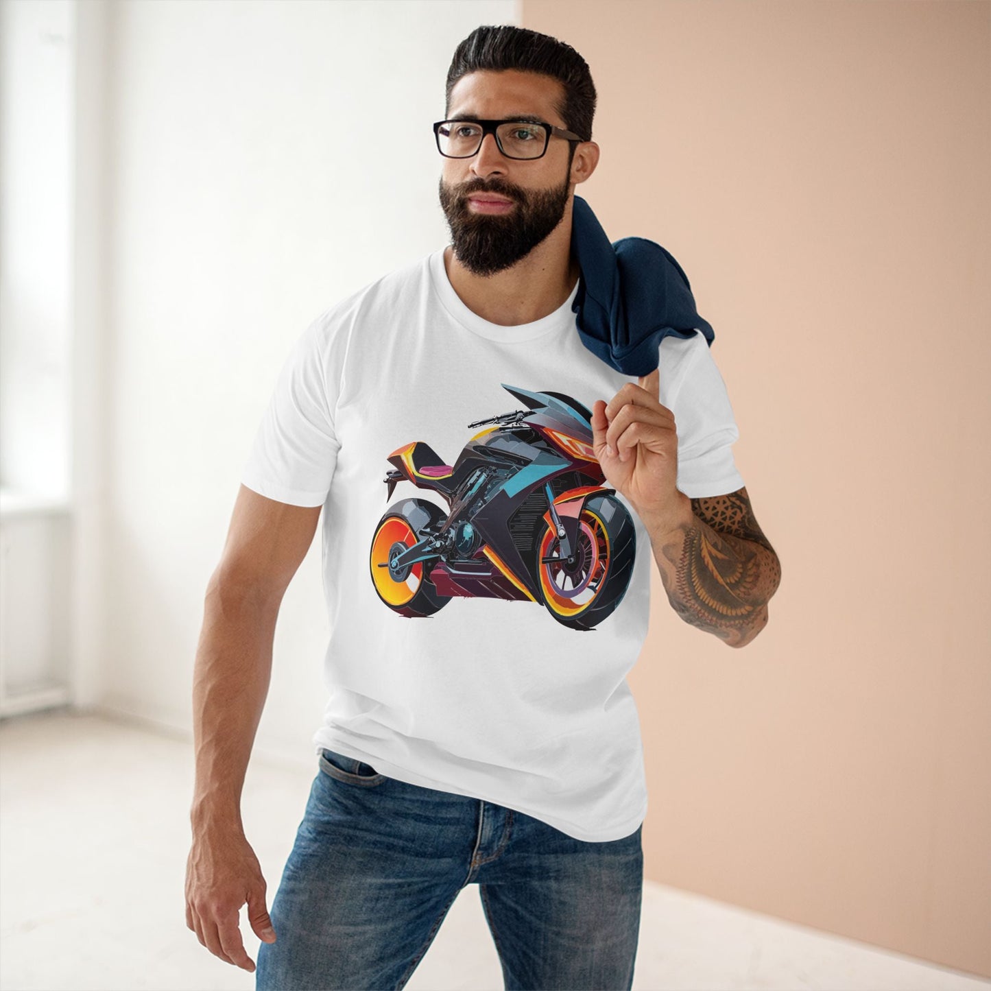 Moto Bike Graphic Unisex 100 Cotton Staple Tee 17