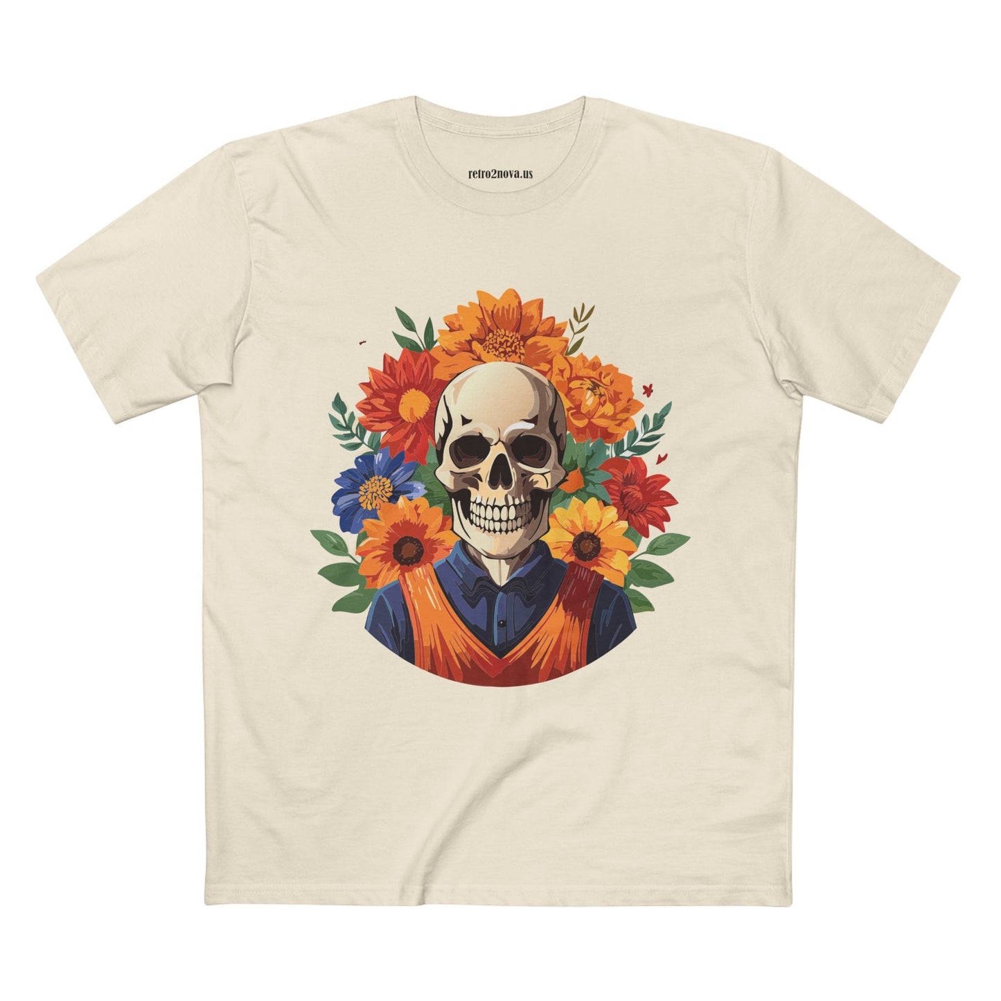 Skull Shirt Skeleton Shirt Unisex Premium Cotton Tee Original Art Design Retro2Nova