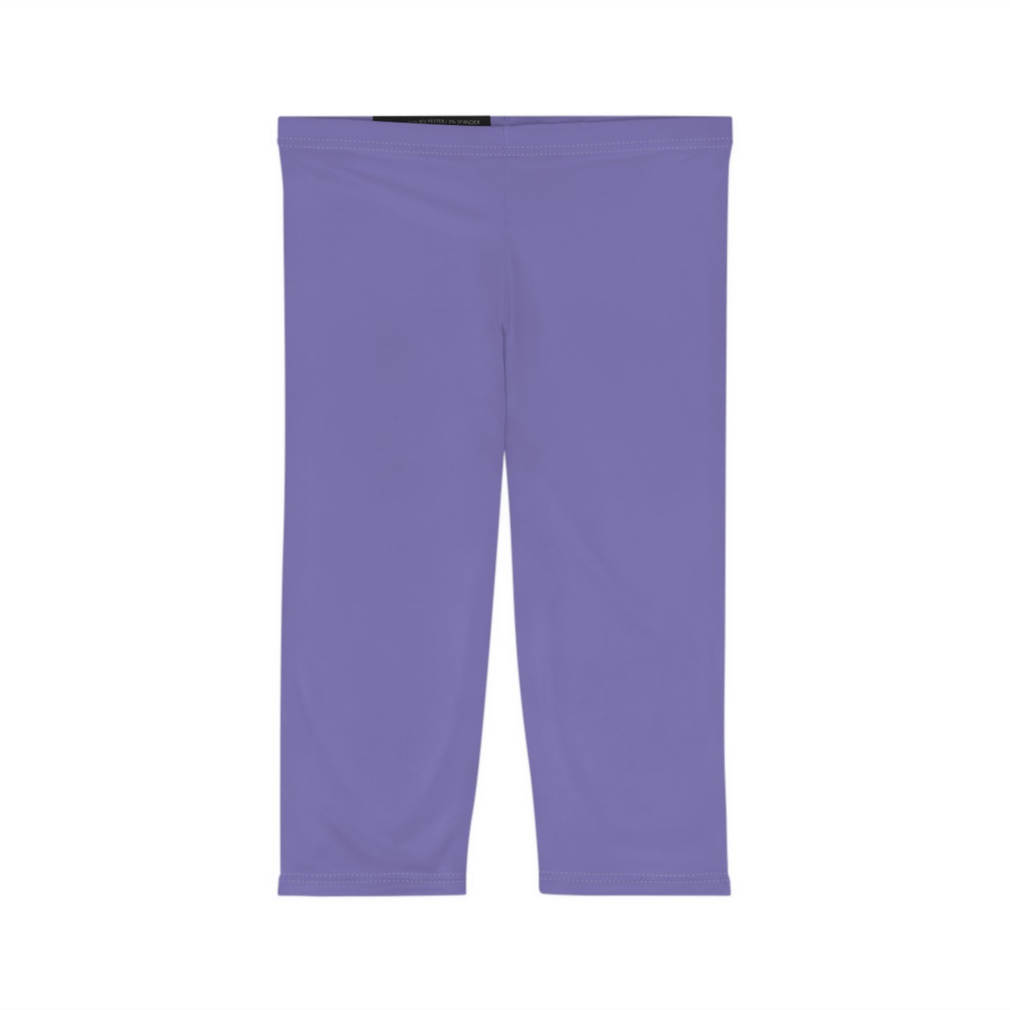 Night Lilac Color Women's Brushed Suede Poly Span Casual Capri Leggings XS-2XL