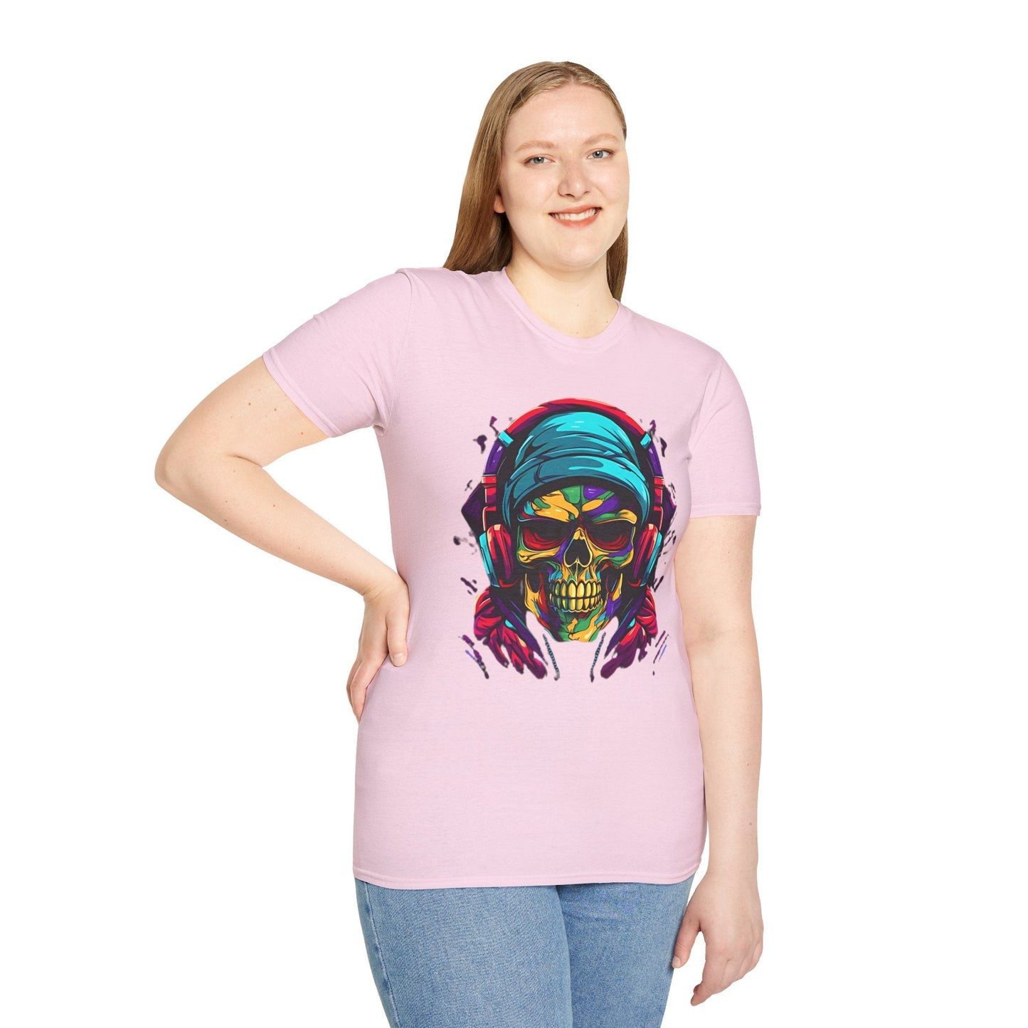 Skull T Shirt Unisex Skeleton Design Gildan Softstyle Cotton Tee for Men Women Durable