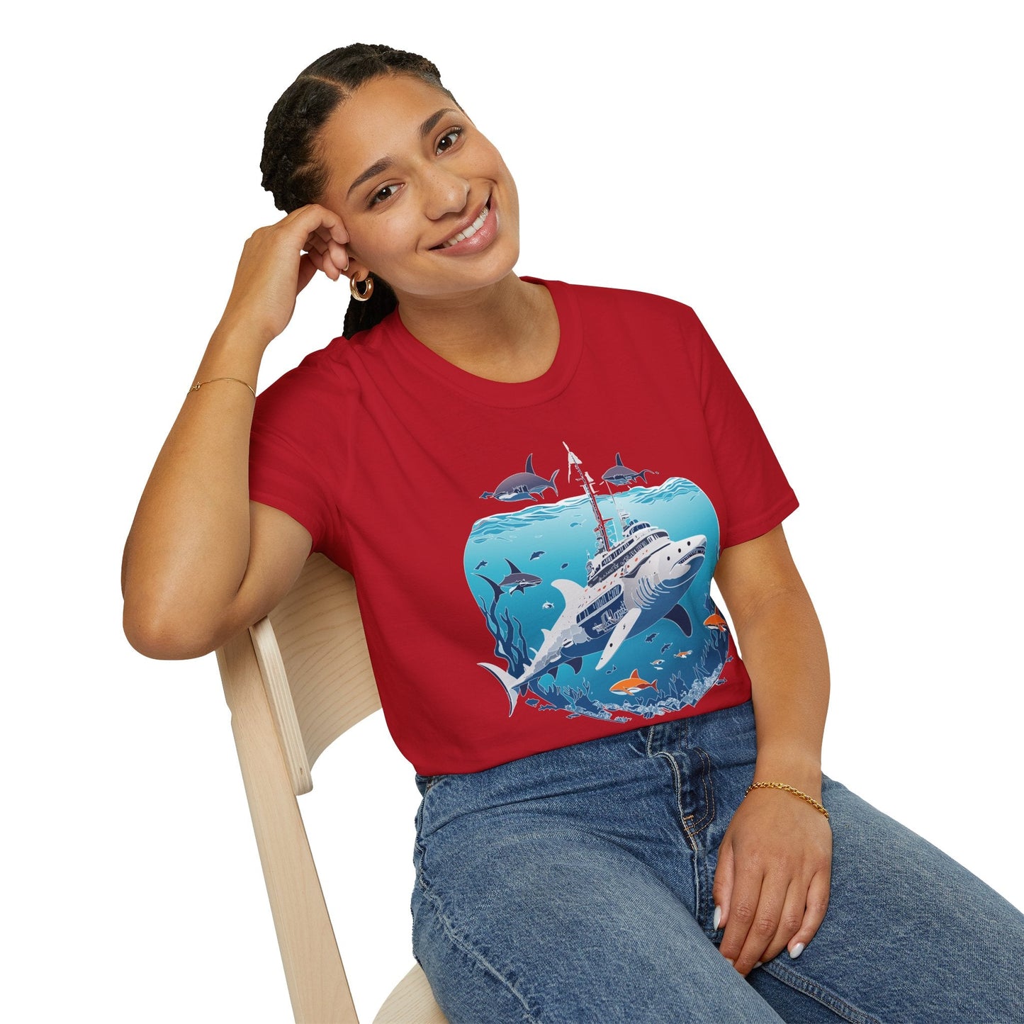 Ocean Graphic Unisex Softstyle Cotton Tee 6