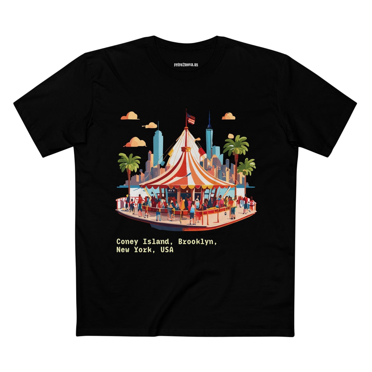 Retro2Nova Unisex Premium Cotton Art Tee With Original Brooklyn Travel Shirt Design