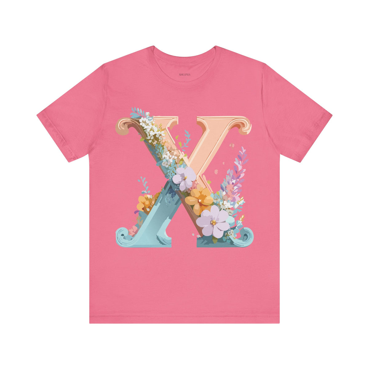 Letter X Graphic Unisex Cotton Bella+Canvas Tee with Art Letter Design