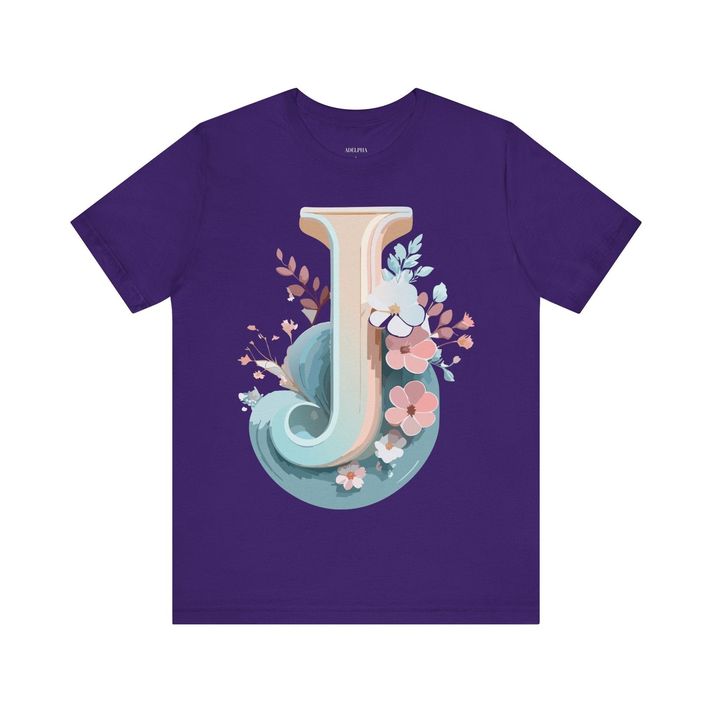 Letter J Shirt Graphic Unisex Tee With Original Vintage Inspired Artwork By Adelpha