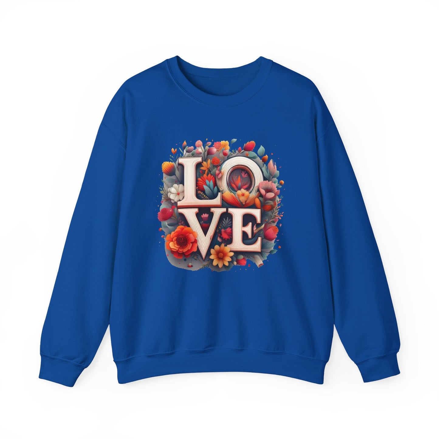 Floral Love Valentines Day Sweatshirt Unisex Crewneck Love Flower Gift Idea Cozy Everyday Wear
