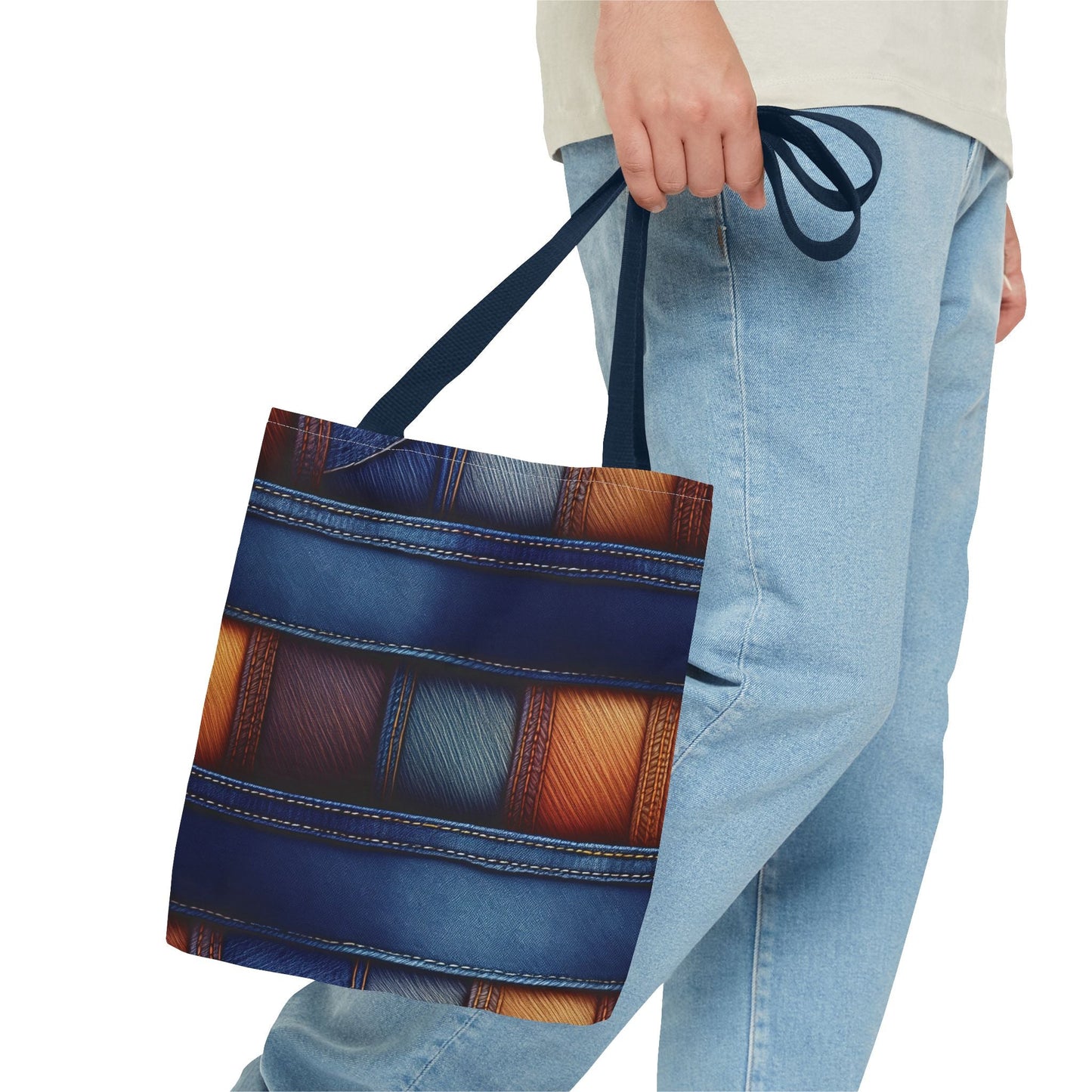 Denim Canvas Bag, Tote Bag Denim Printify