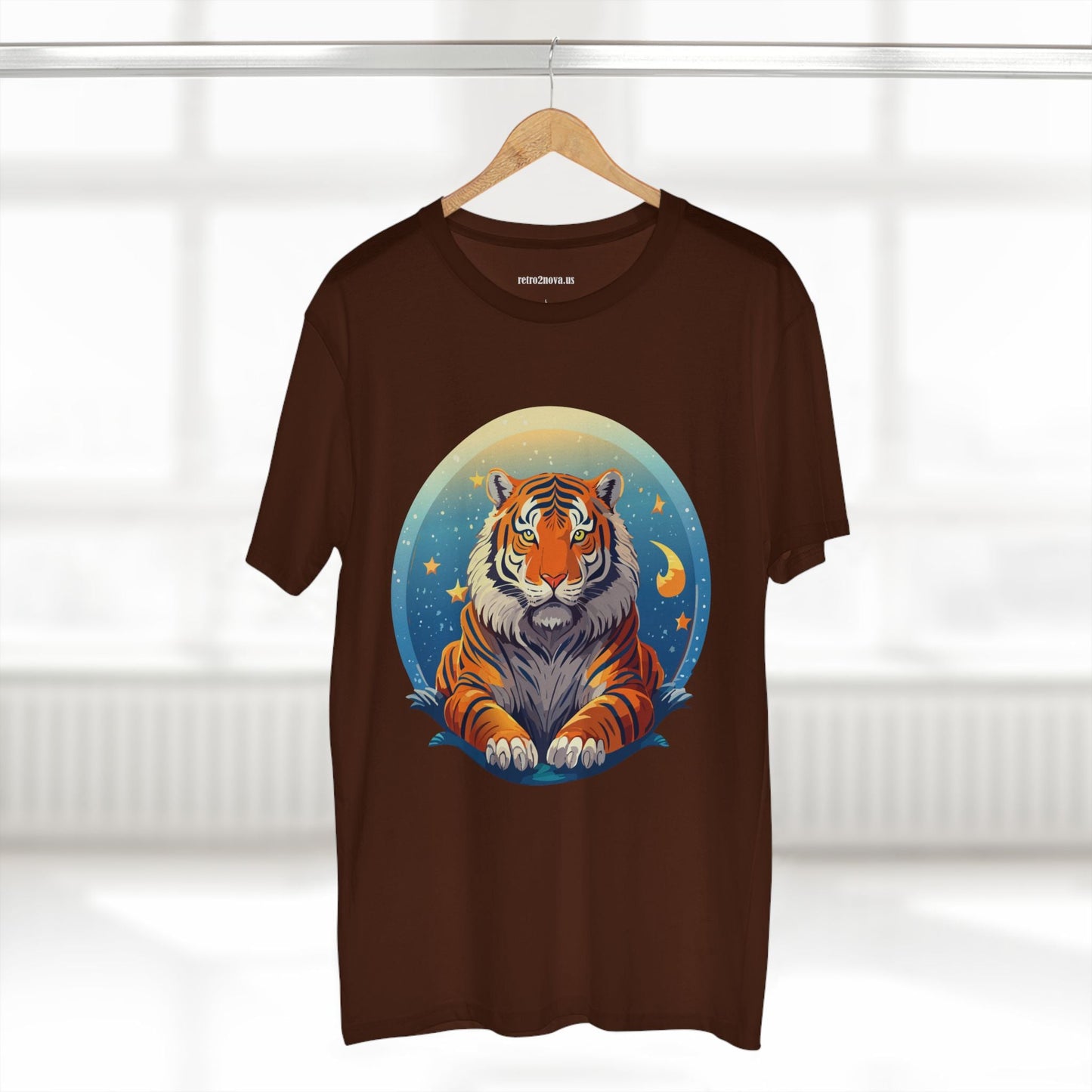 Tiger Animal Shirt Unisex Premium Cotton Tee With Original Art Design By Retro2Nova Soft Comfortable Everyday Wear