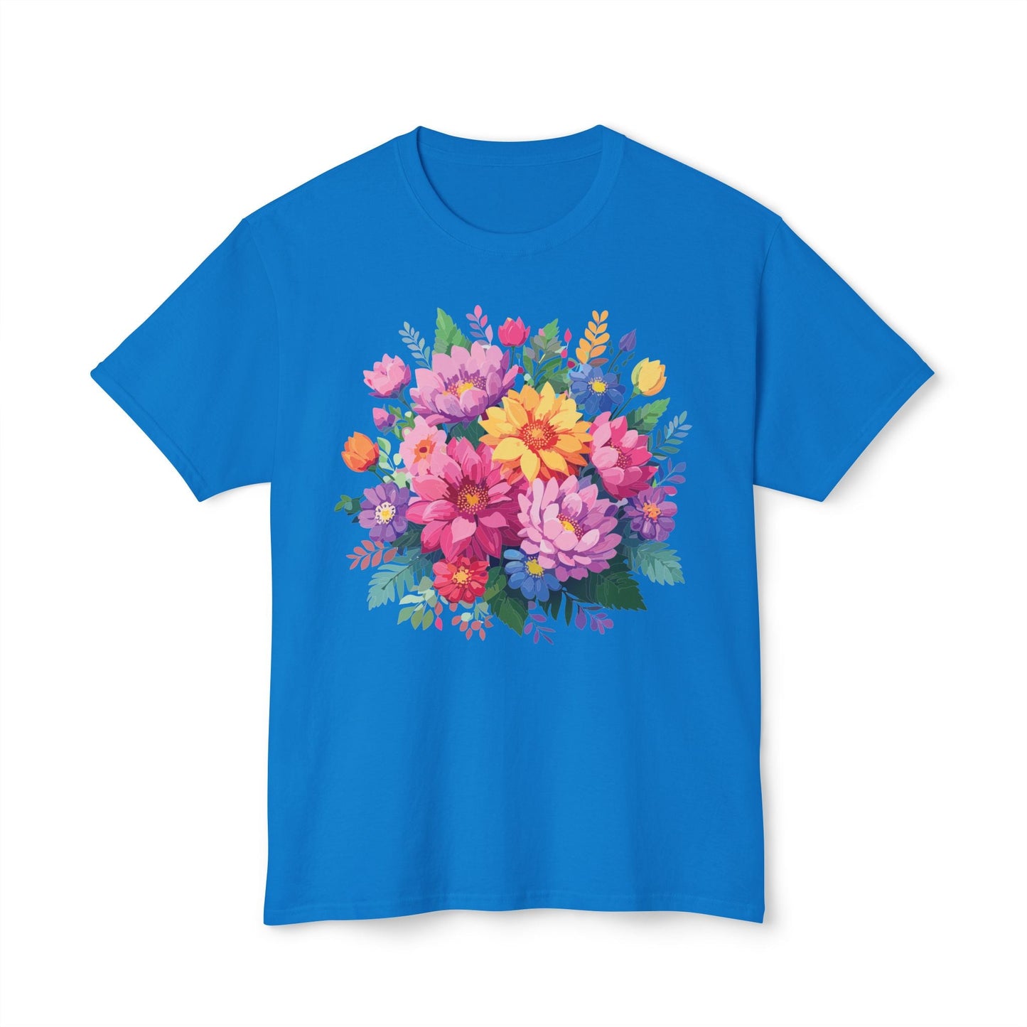Unisex Floral T Shirt With Full Color Art Print Made In USA 100 Percent Cotton Breathable
