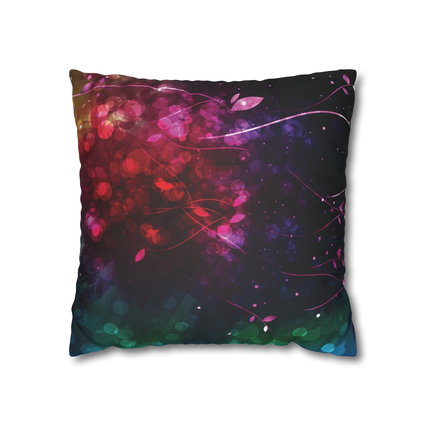 Faux Suede Pillowcase with Abstract print