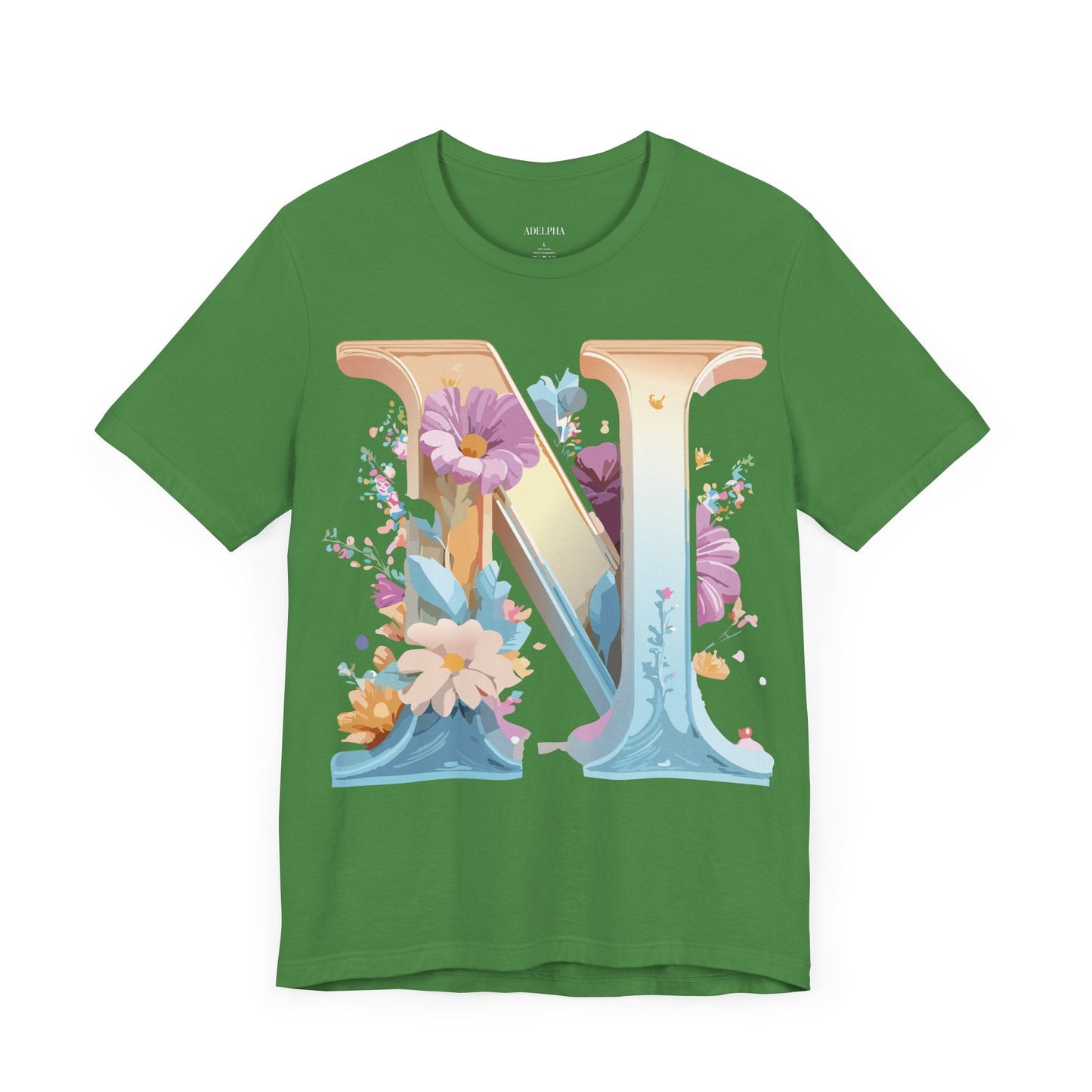 Letter N Shirt Unisex Graphic Tee By Adelpha Vintage Inspired Artwork Short Sleeve