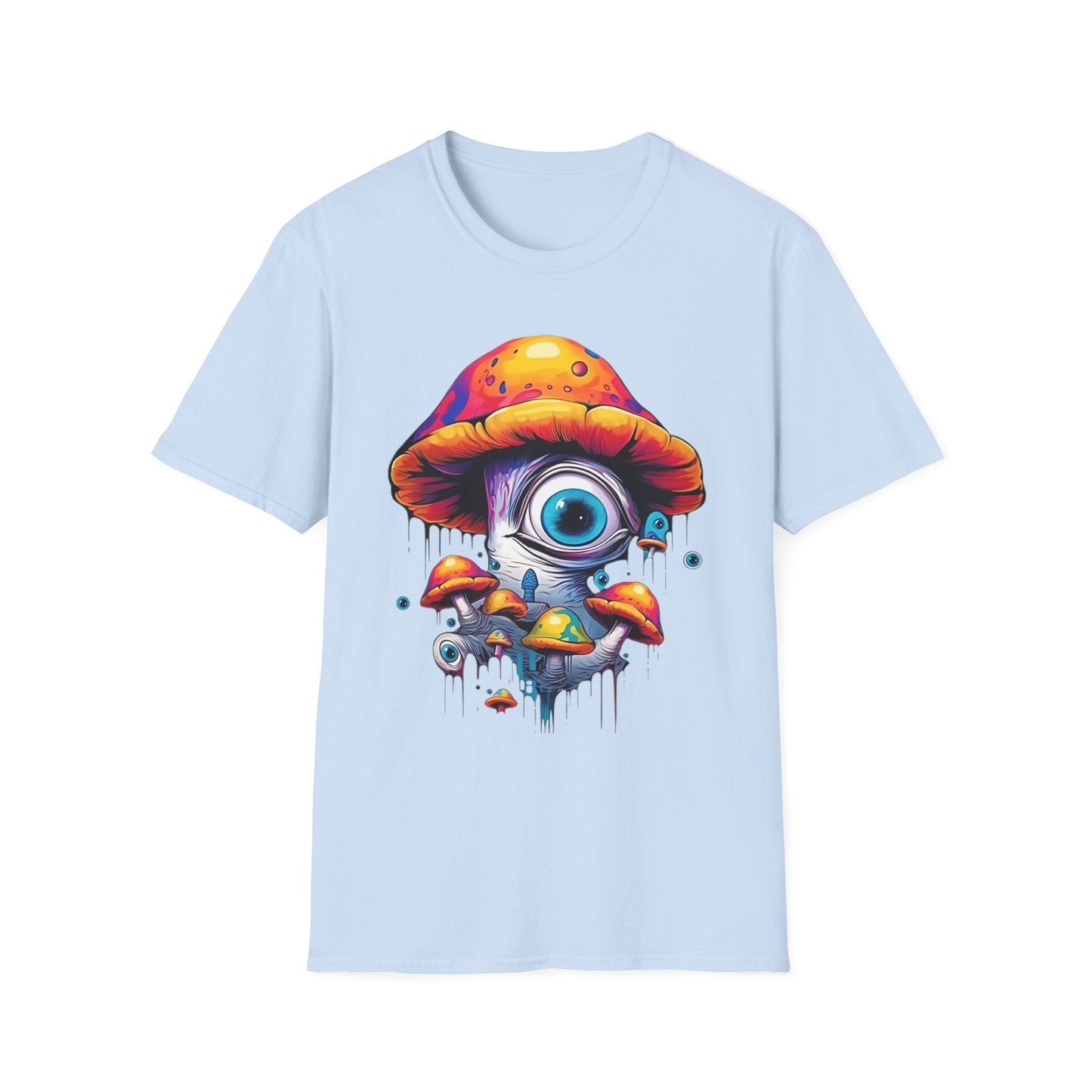 Unisex Mashroom T Shirt With Funny Mashroom Art Design Gildan Softstyle Tee For Everyday Comfort