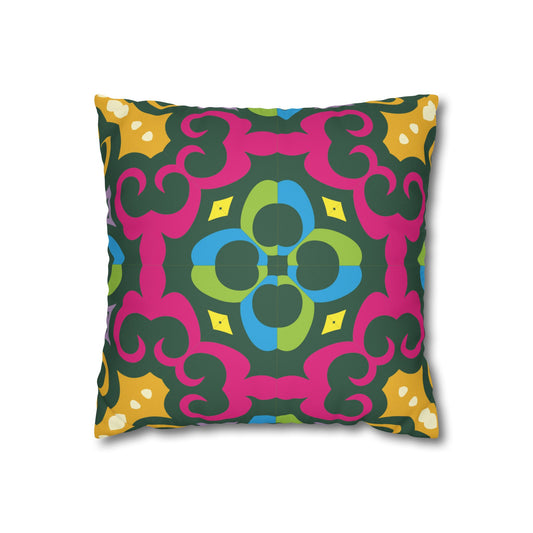 Funda de almohada de gamuza sintética con adorno