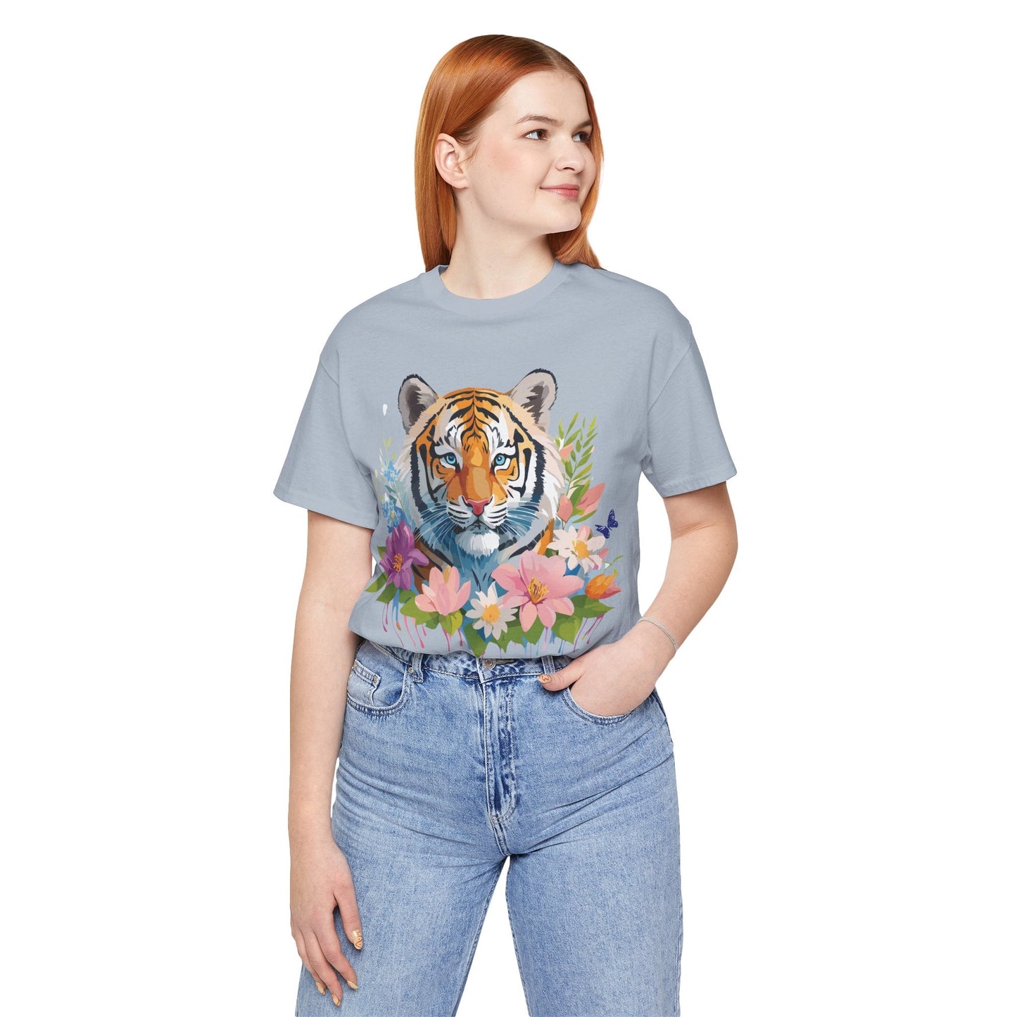 Tiger Graphic Unisex 100 Cotton Vintage Art with Animal Tee 4